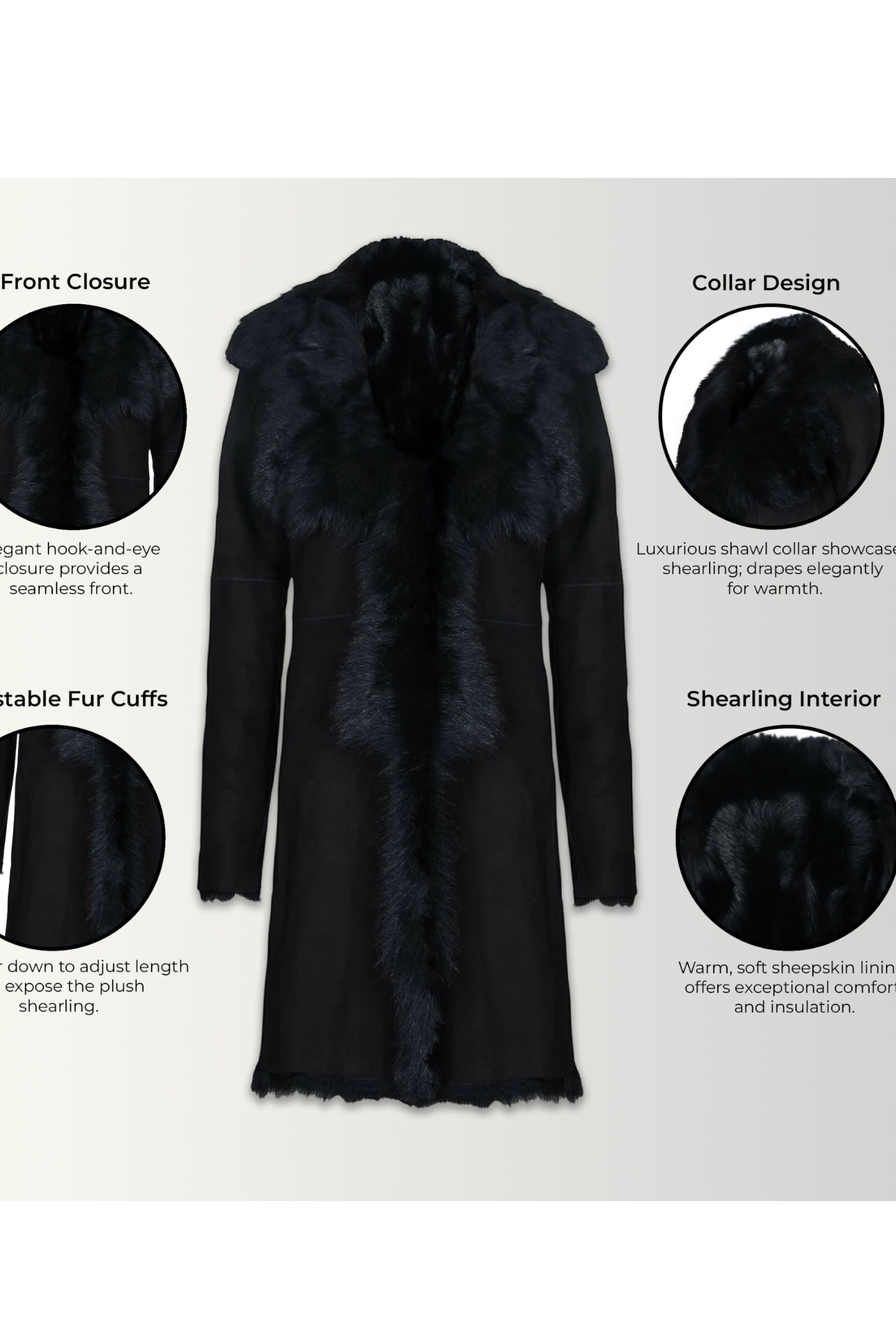 Black Toscana Sheep Suede Leather Trench Coat, Image 3 of 8