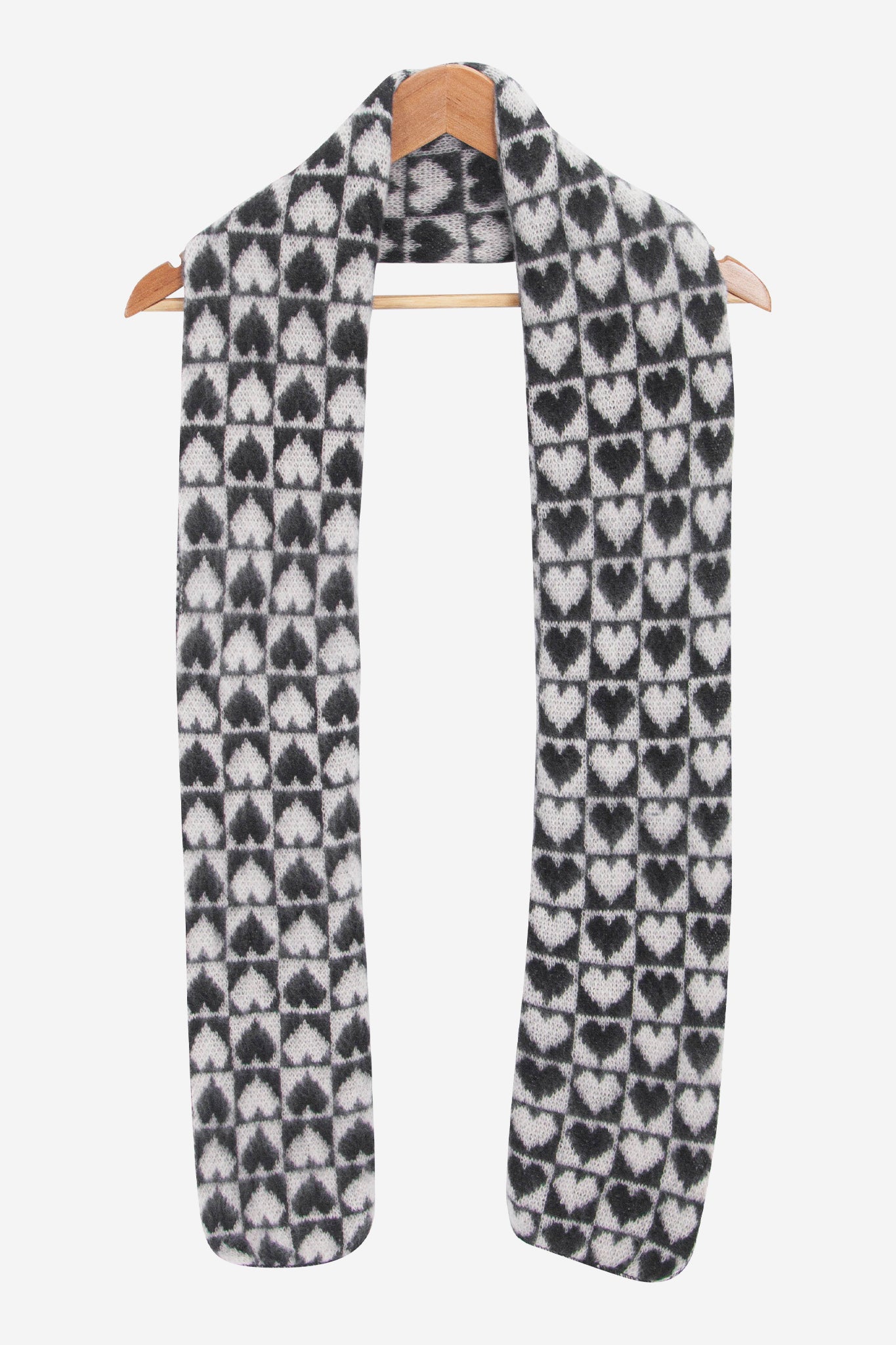 Black Heart Checkerboard Heavyweight Winter Scarf, Image 3 of 4