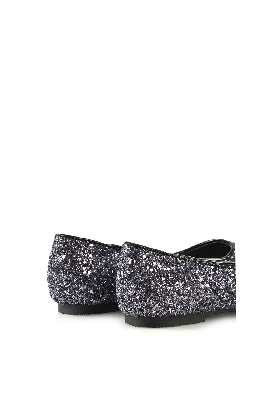 Black 'Rosalie' Statement Pointed Toe Flat Bridal Ballerina Pump Shoes, Image 5 of 5