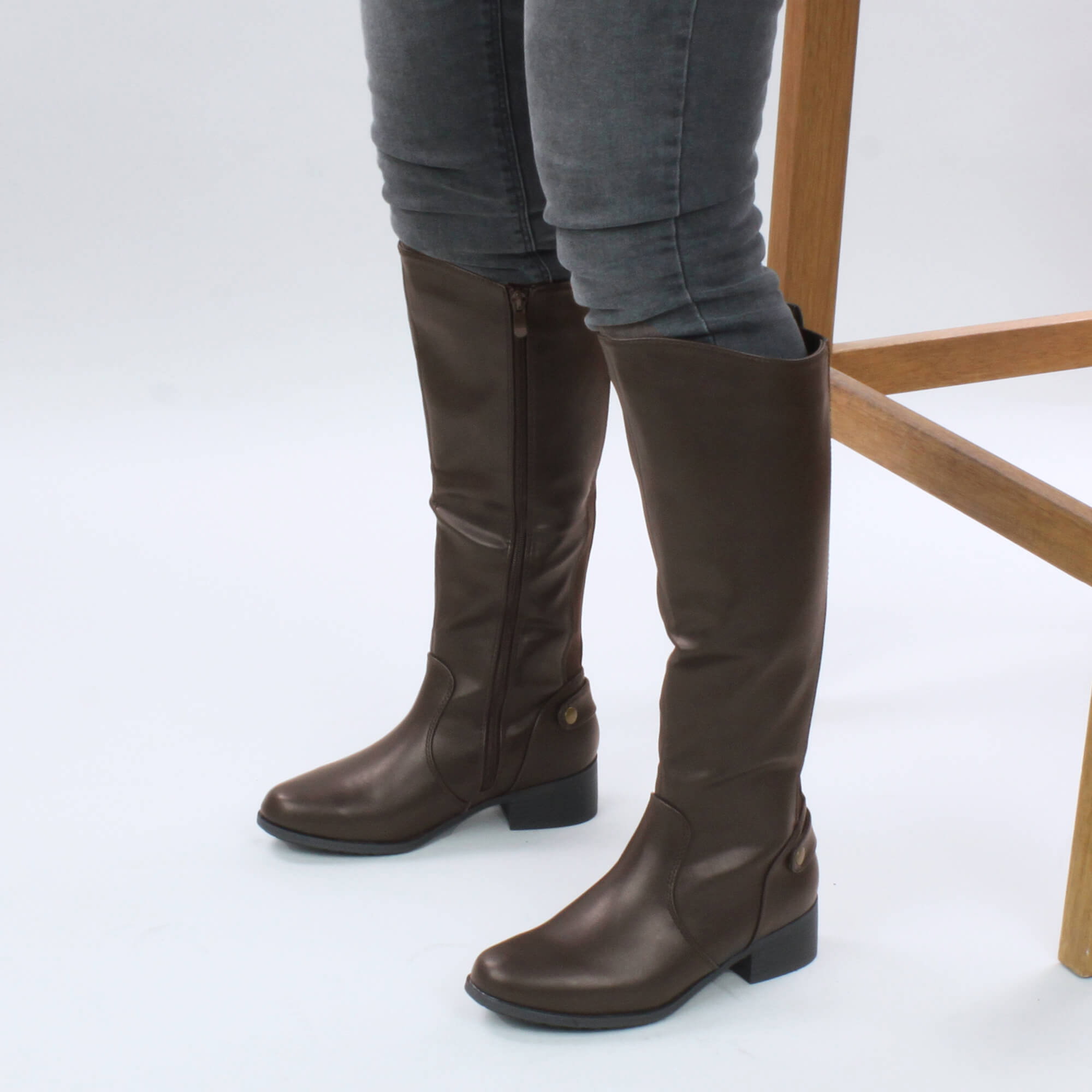 Brown AJVANI Brown Calf Riding Boots, Image 5 of 6