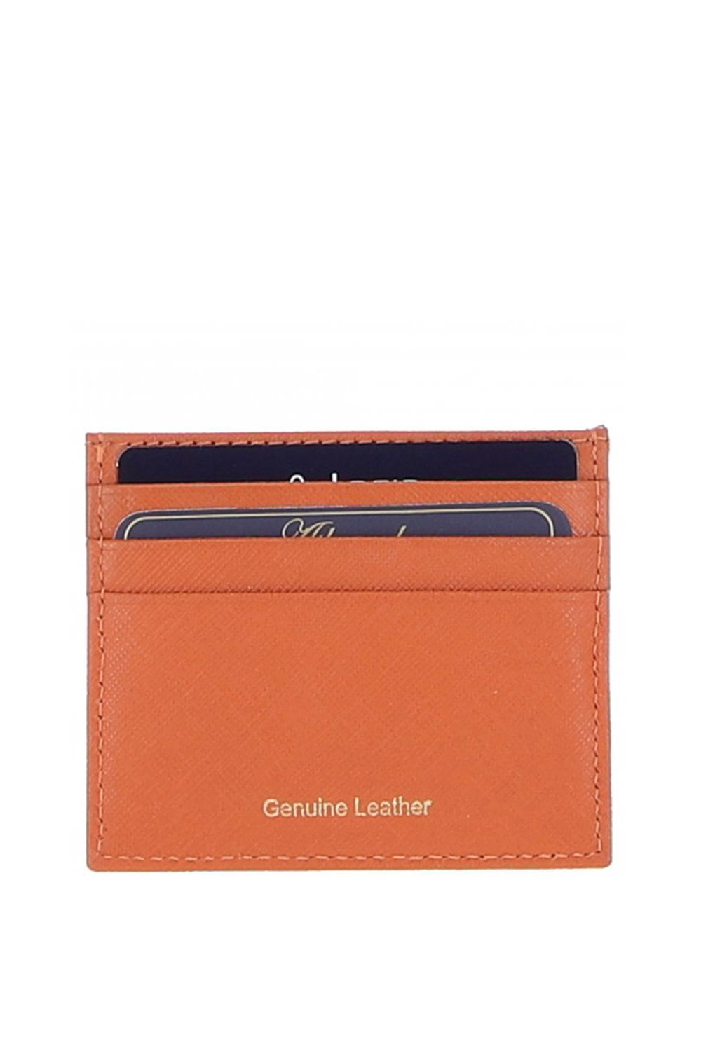 Orange Real Leather Card Holder & Key Ring Gift Set, Image 5 of 5