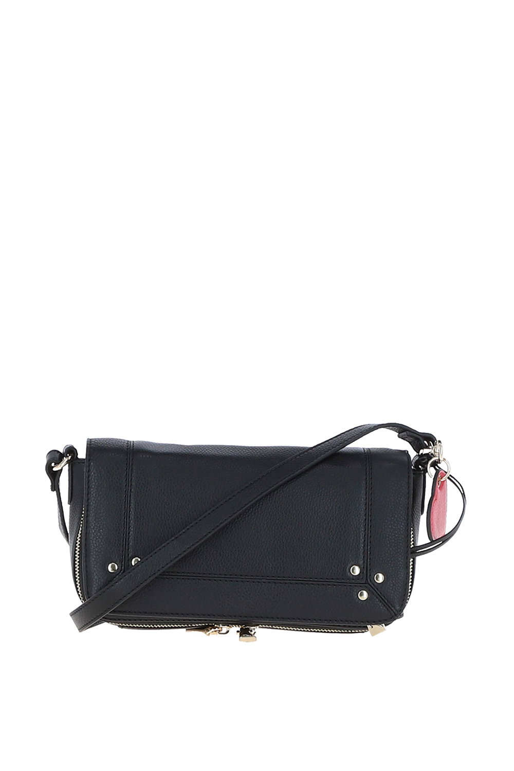 Black 'Blossom' Flap Over Real Leather Shoulder Bag, Image 1 of 4