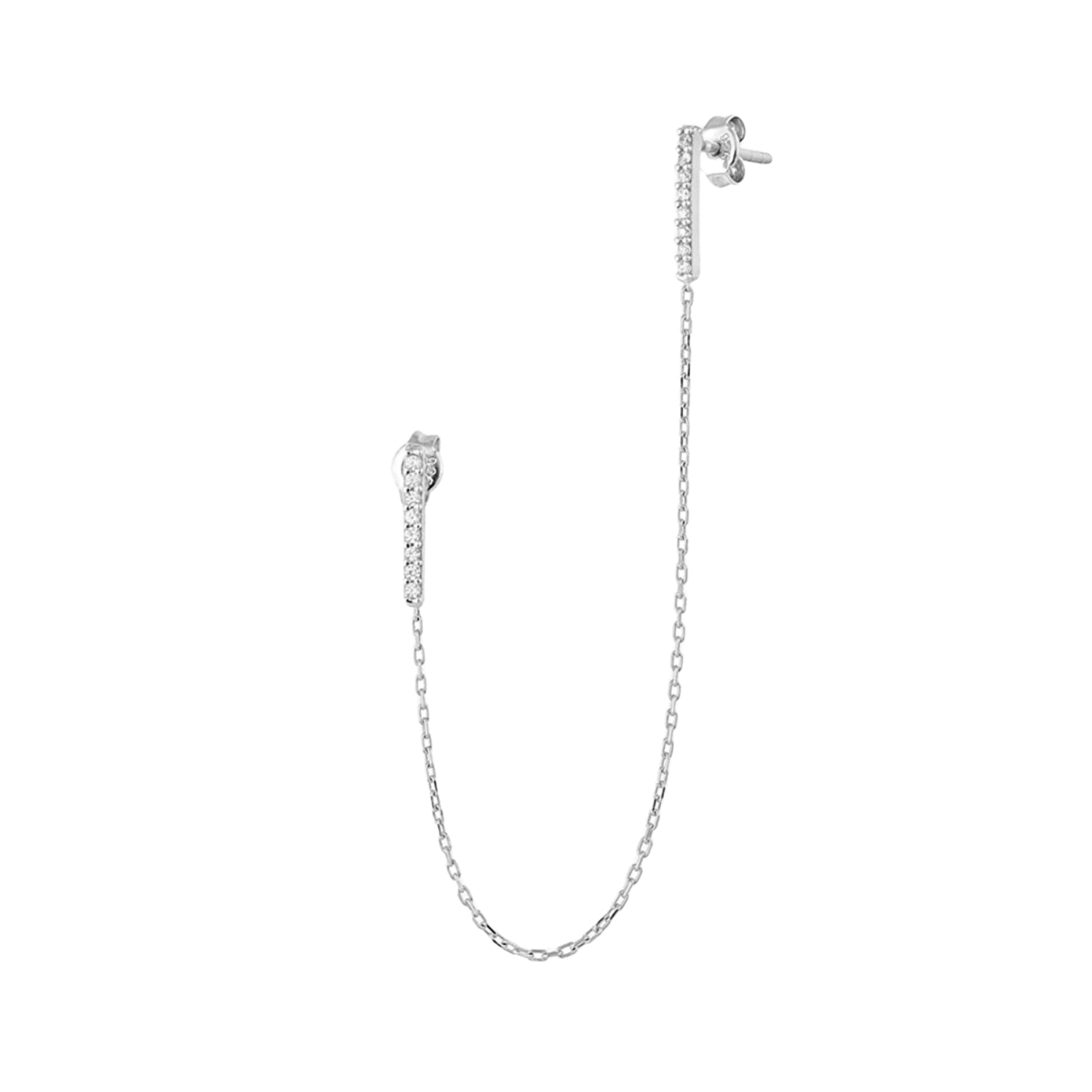 Silver Spero Silver Chained Bar Chain Earring Sterling Silver, Image 1 of 1