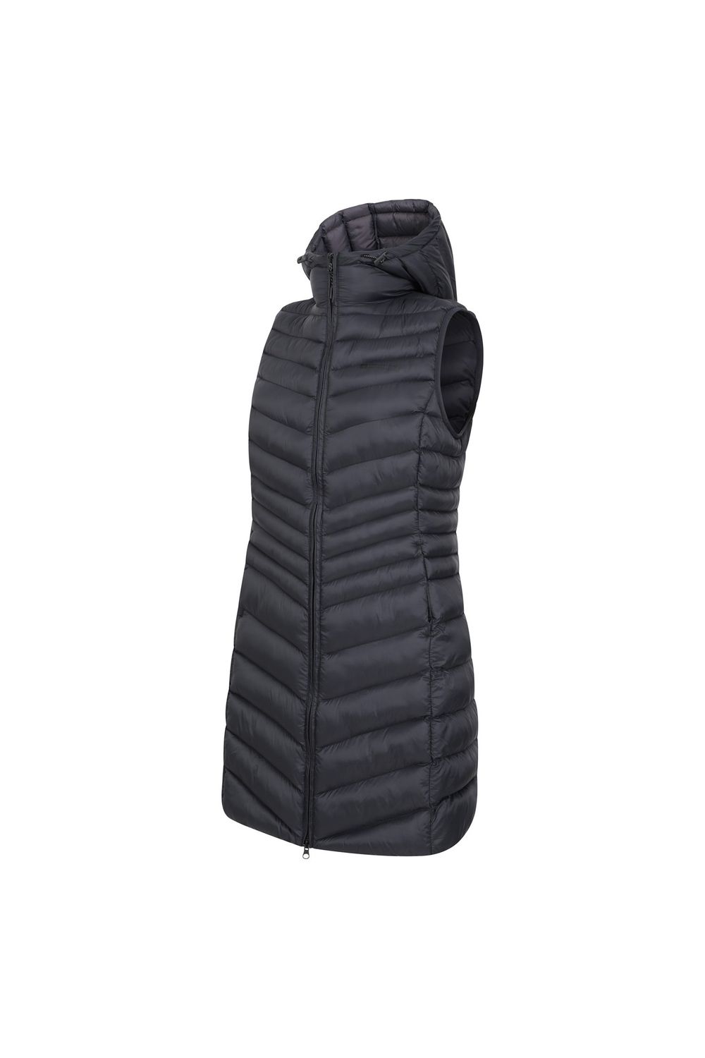 Black Florence Padded Long Gilet, Image 4 of 5