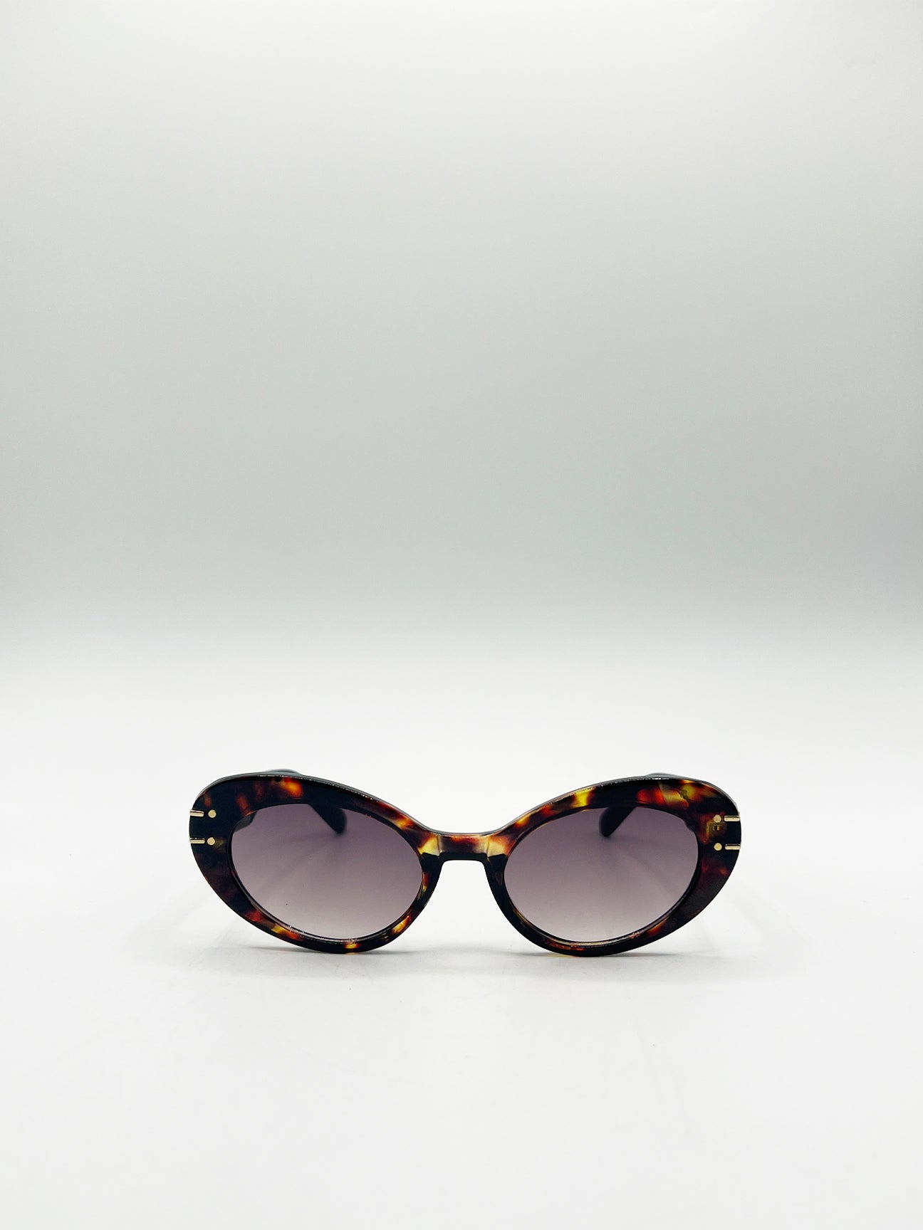 Brown Oval Cat-Eye Sunglasses in Tortoise, Image 1 of 6