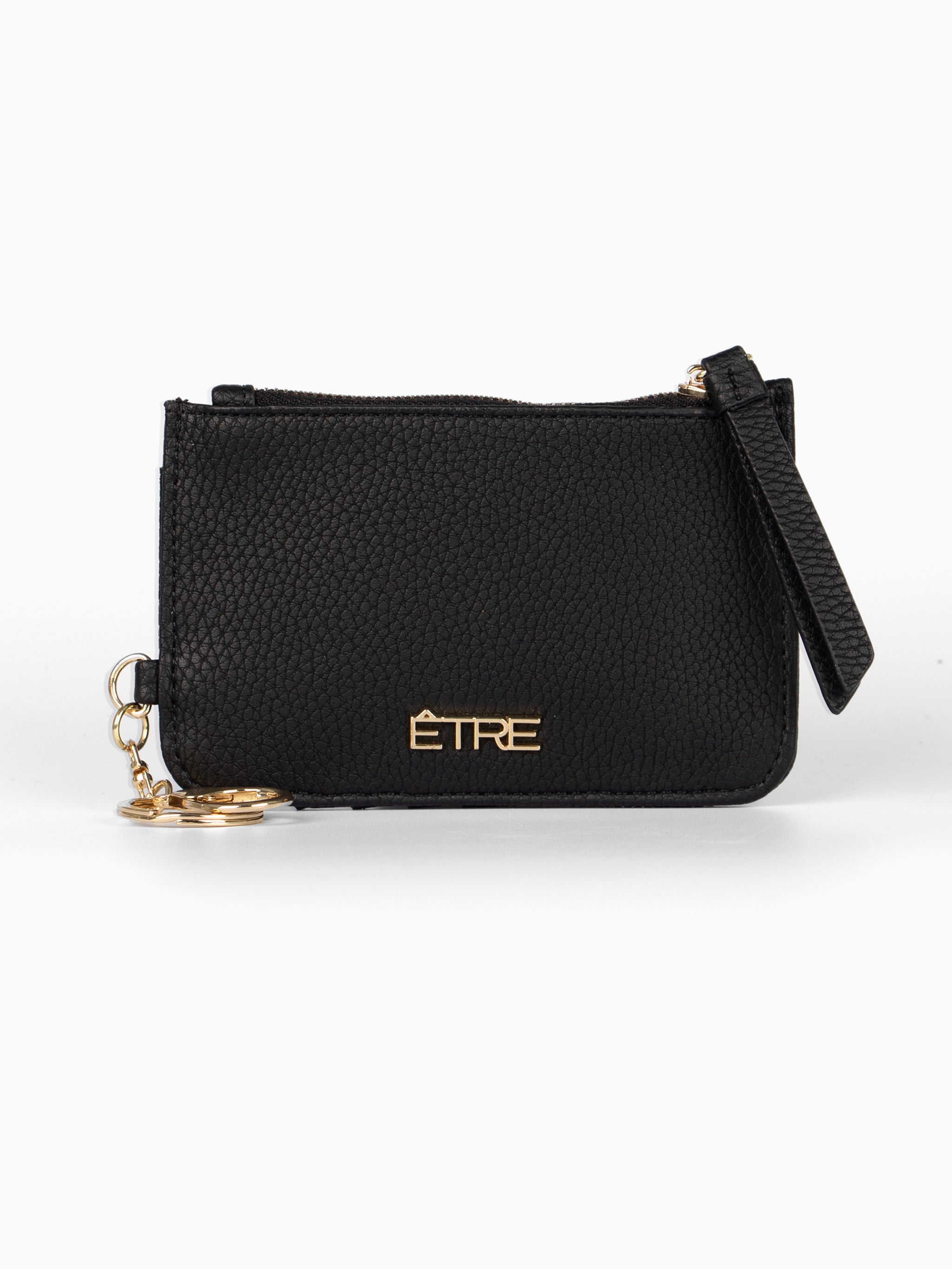 Black Faux Leather Card Holder Wallet, Image 1 of 2