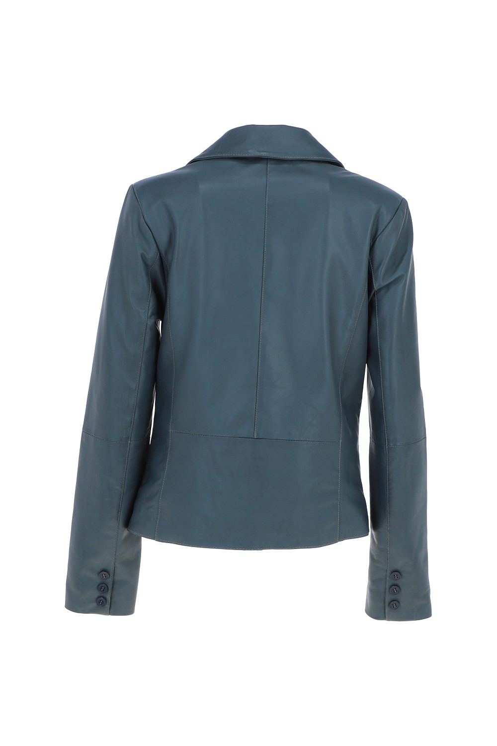 Grey Ashwood Leather Grey 'Angelica' Real Leather Two Button Blazer, Image 4 of 5