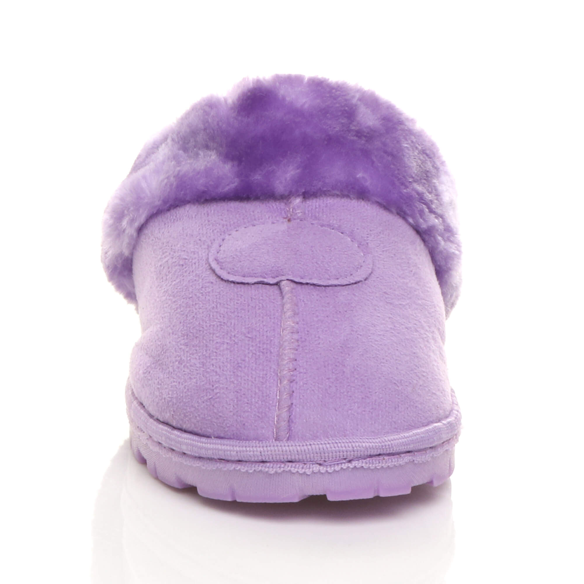 Lilac Faux Fur Lined Slip On Memory Foam Mules Slippers, Image 5 of 5
