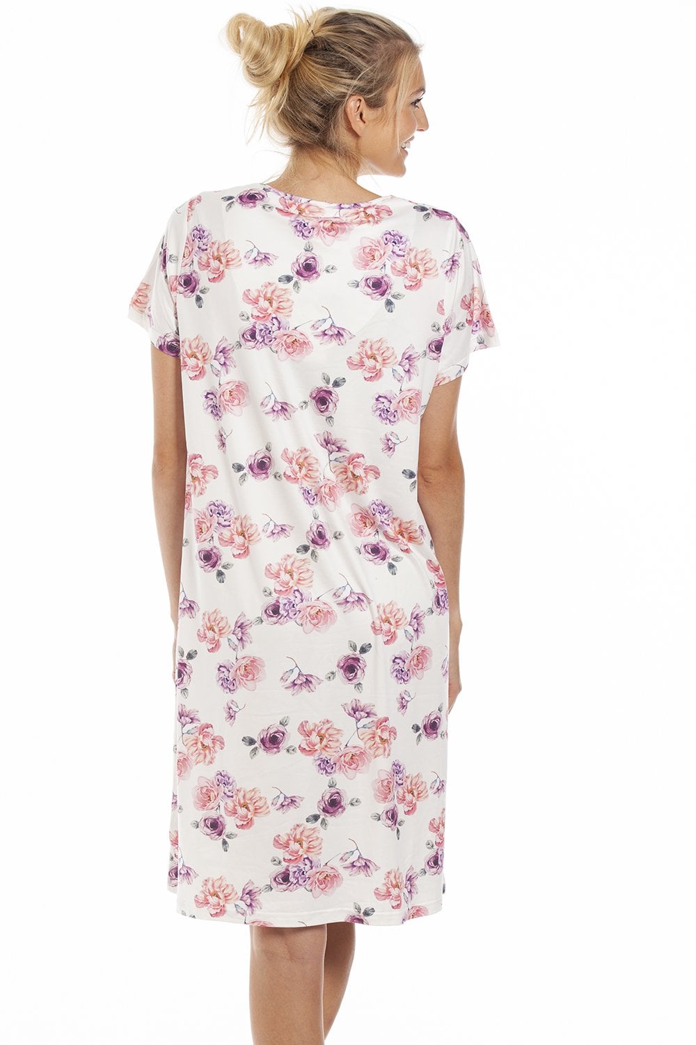 Cream Camille Lingerie Cream Lightweight Floral Print Nightdress, Image 4 of 5