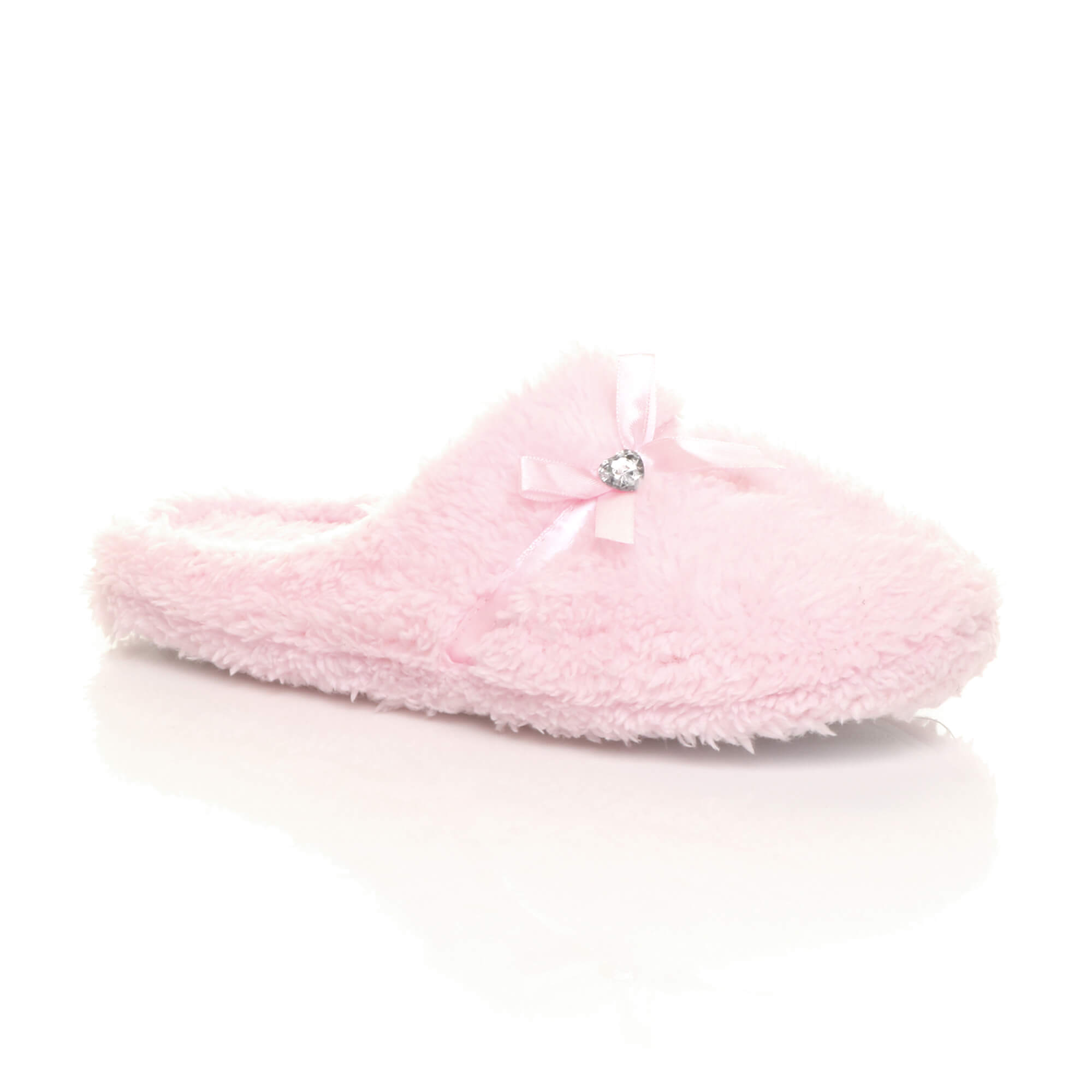 Light Pink Fleece Mules Slippers, Image 1 of 5