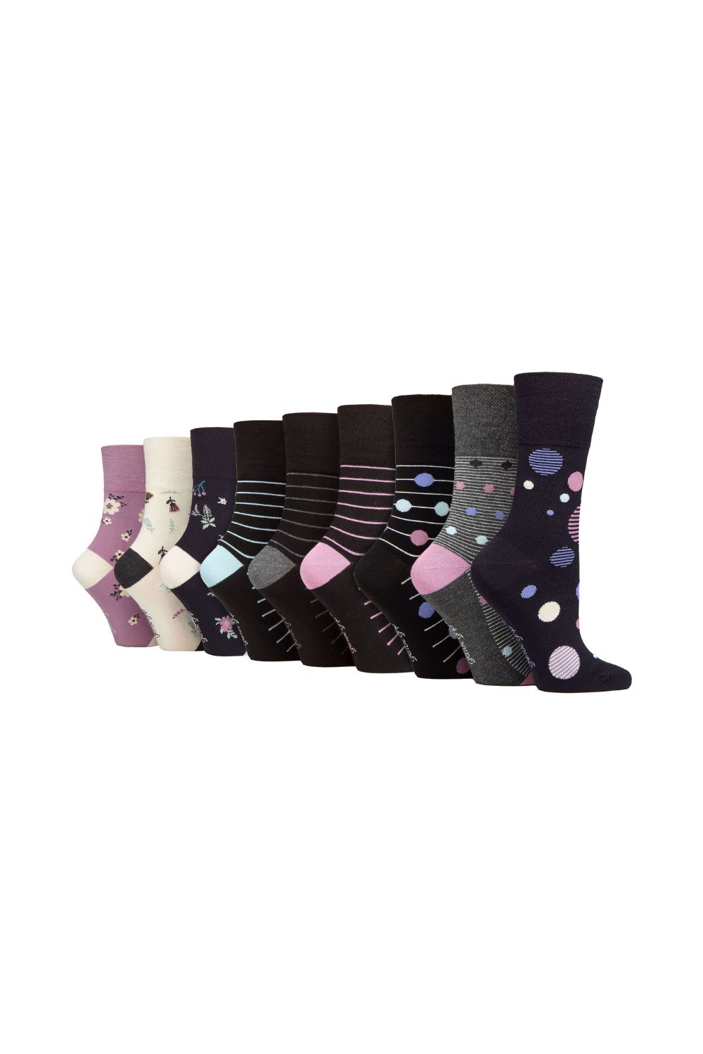 Ash 9 Pairs NON ELASTIC Soft Bamboo Socks, Image 1 of 3