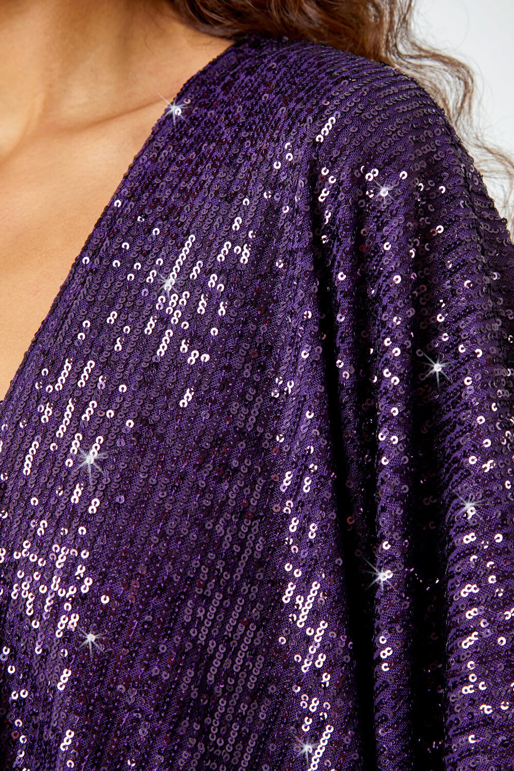 Purple One Size Embellished Sequin Cape Jacket, Image 6 of 5