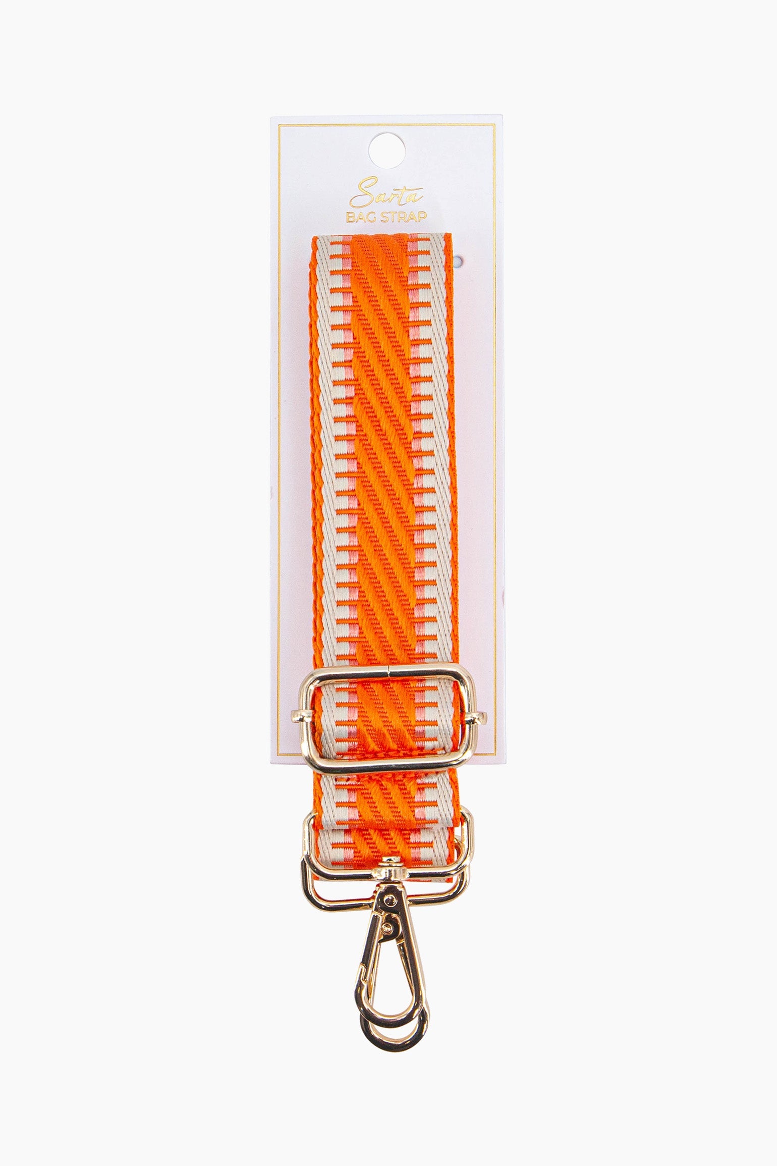 Orange Sarta Orange Stripe Trim Woven Bag Strap, Image 4 of 4