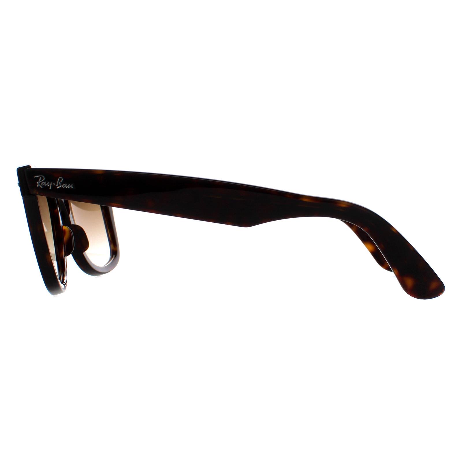 Brown Ray-Ban Brown Rectangle Havana Brown Gradient Sunglasses, Image 3 of 6