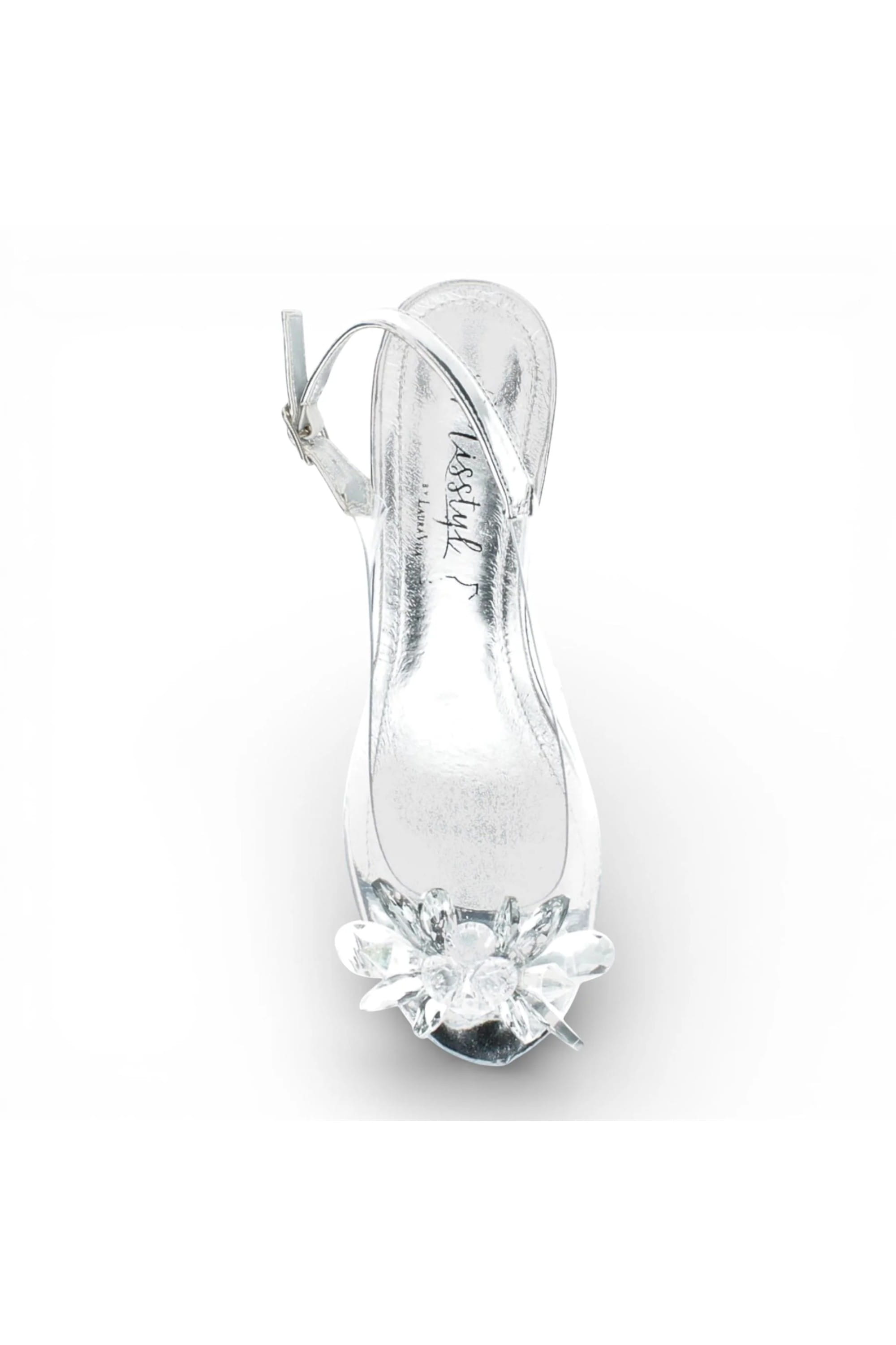 Silver Women’s Cinderella Heel Sandals-Mily-22, Image 7 of 7