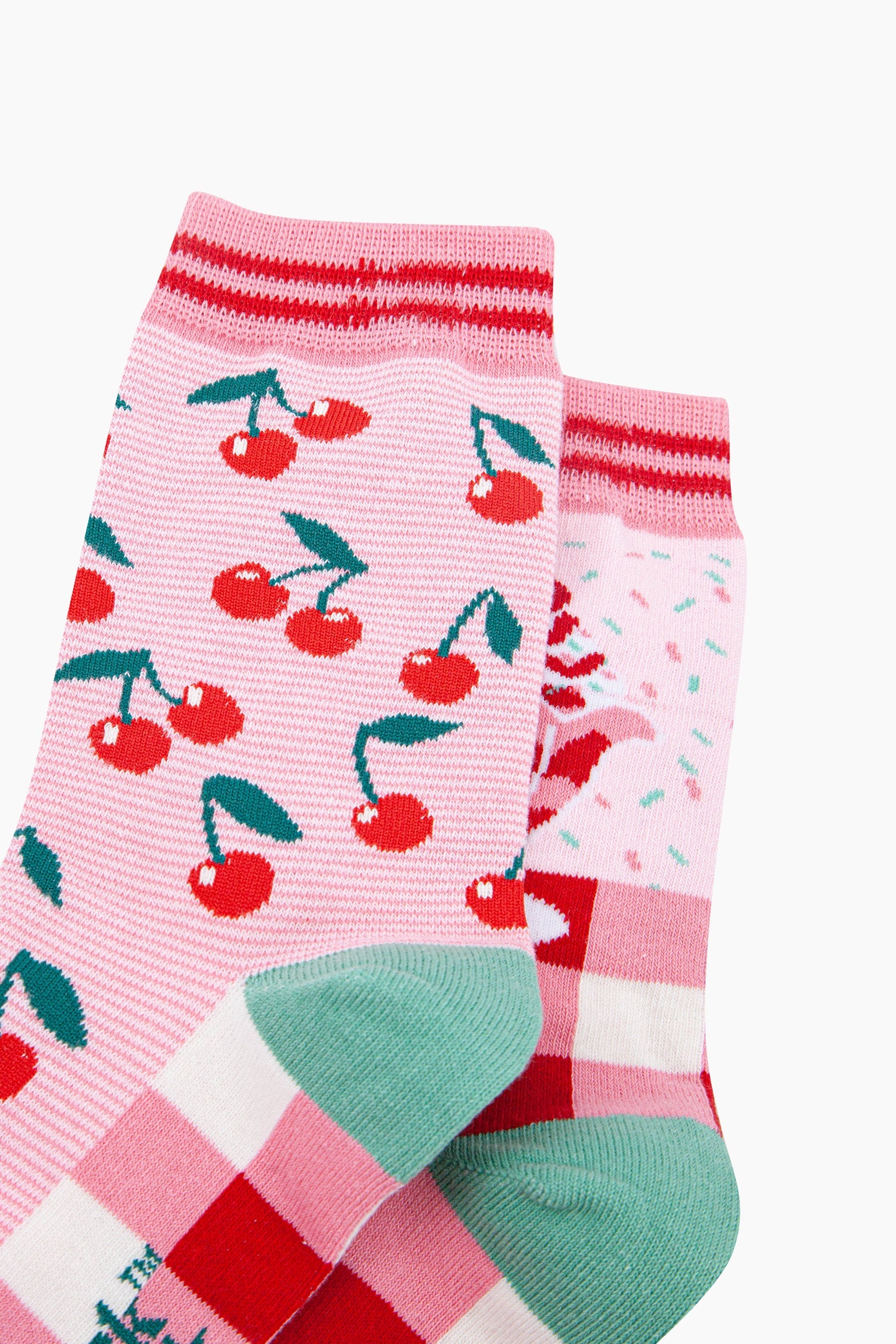 Pink Ice Cream Sundae Combed Cotton Odd Socks, Image 2 of 4