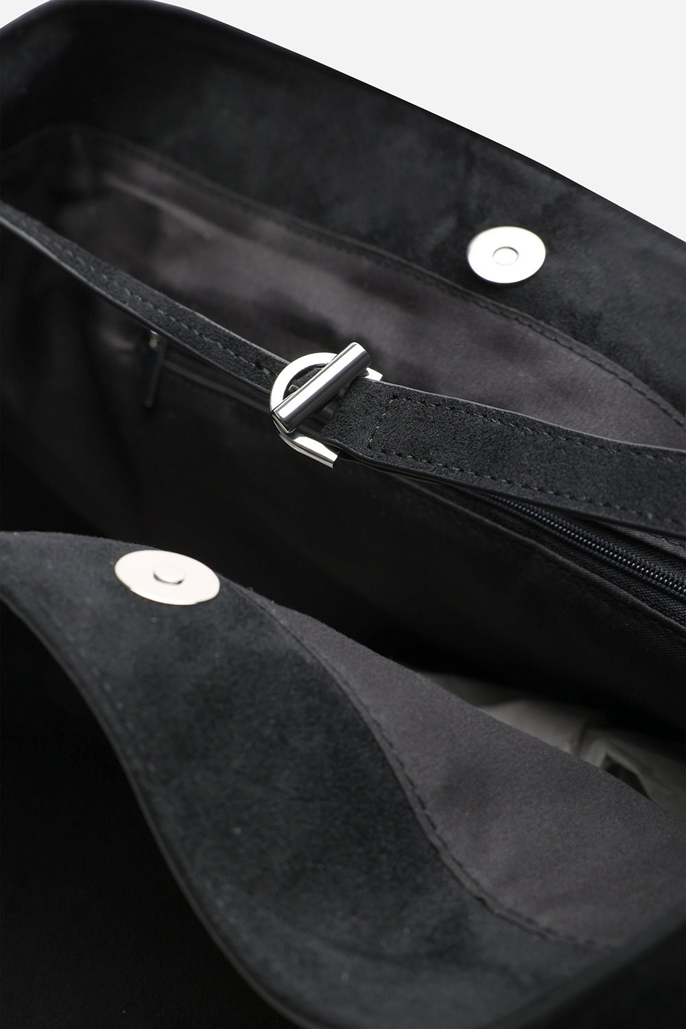 Black Where's That From Black 'Drift' Suede Slouchy Shoulder Tote Bag, Image 6 of 7