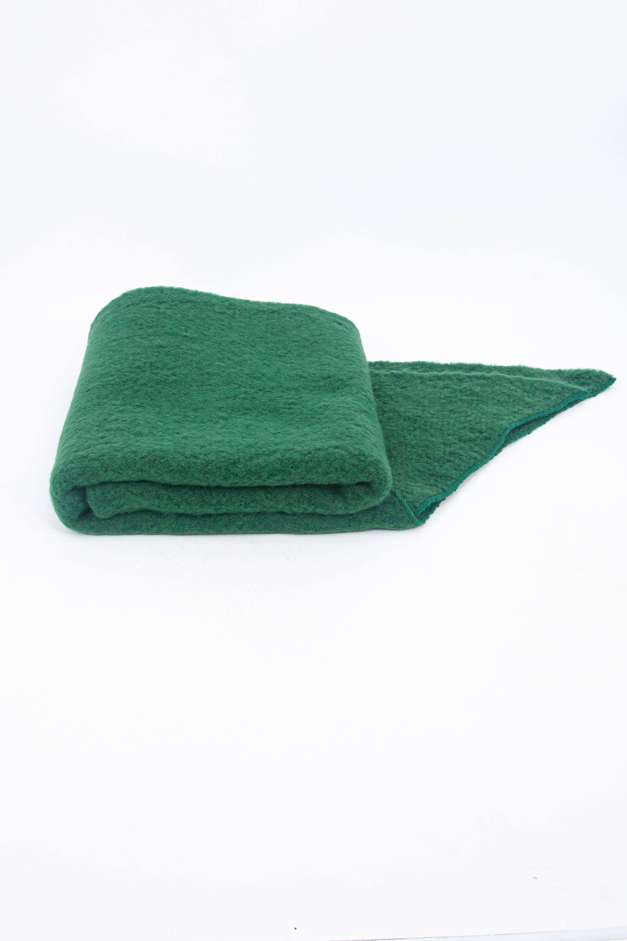 Green Plain Heavyweight Asymmetric Winter Scarf, Image 4 of 4
