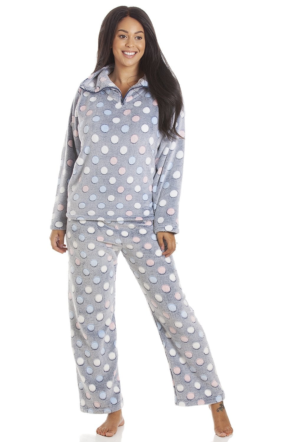 Grey Spot Print Pyjama Set, Image 1 of 5