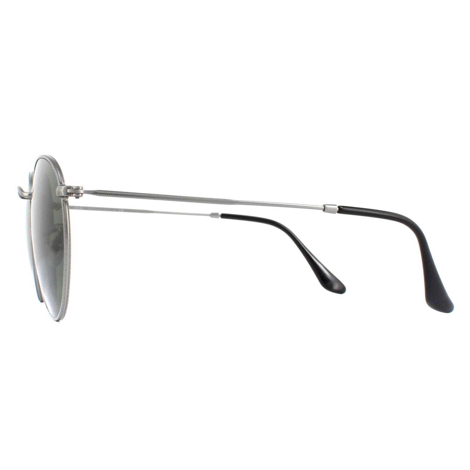 Round Gunmetal Green Sunglasses, Image 3 of 4