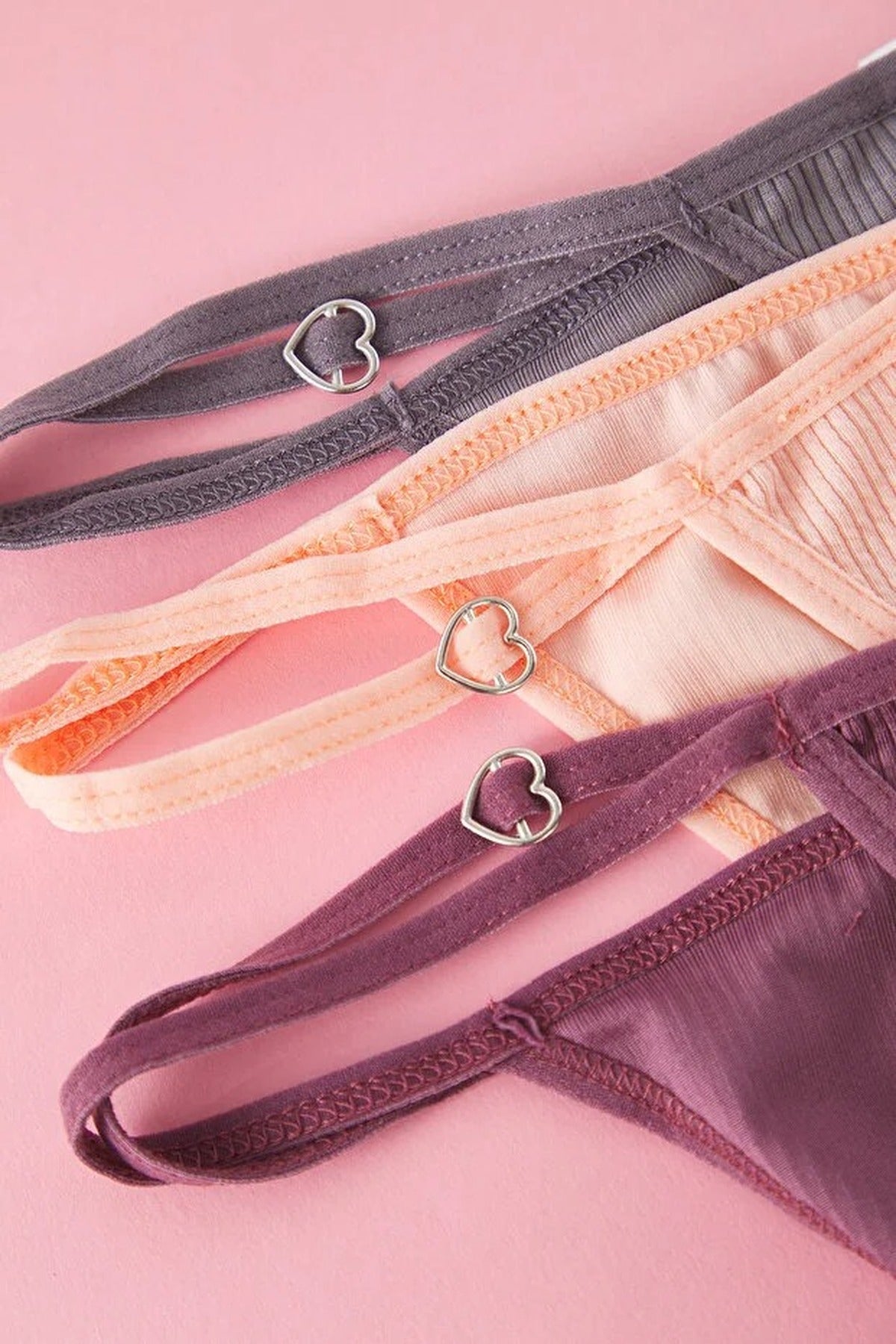 Multi 3 Pack Ribbed Strappy Knitted Thong Briefs Multipack, Image 3 of 3