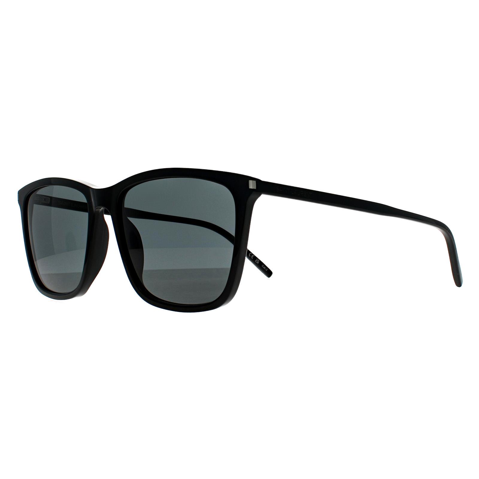 Black Saint Laurent Black Square Shiny Black Grey SL 851, Image 2 of 3