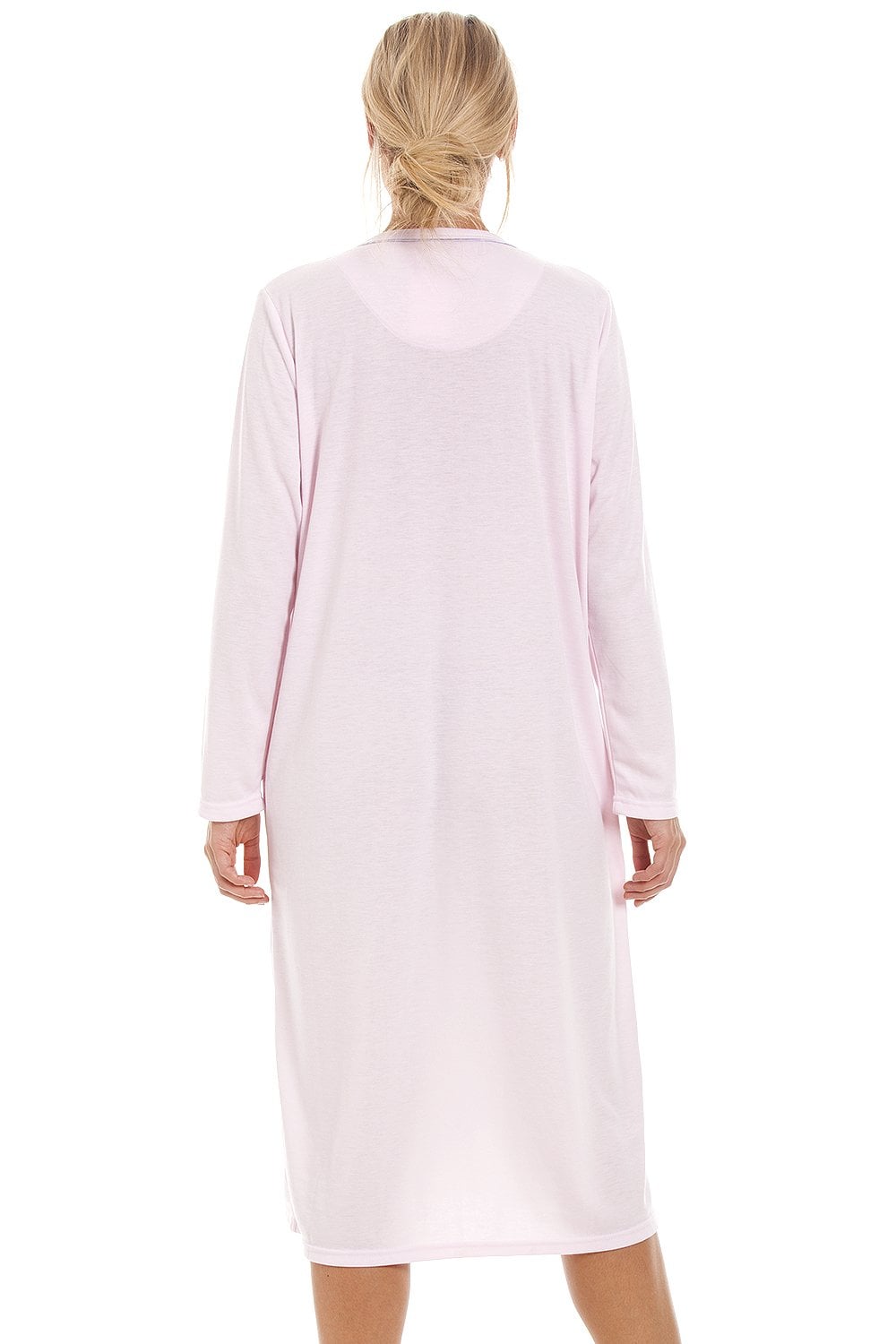 Light Pink Camille Lingerie Light Pink Long Sleeve Cuddle Knit Nightdress, Image 2 of 5