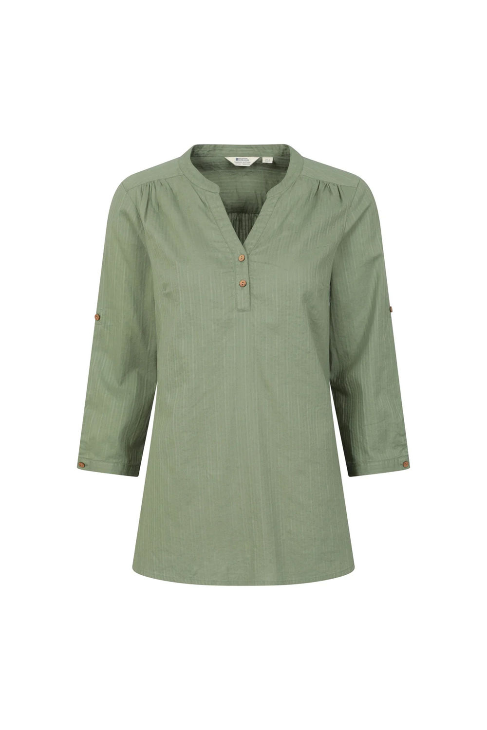 Khaki Petra Relaxed Fit 3/4 Sleeve Shirt, Image 1 of 4
