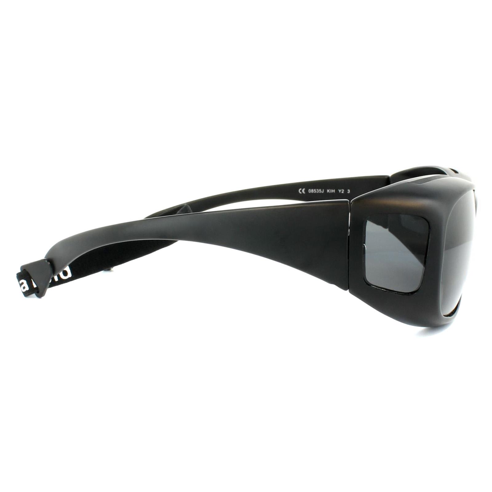 Black Polaroid Black Suncovers Wrap Black Grey Polarized Sunglasses, Image 4 of 4