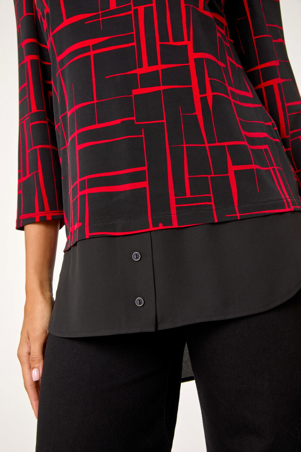 Red Geometric Print 2 in 1 Top, Image 6 of 5
