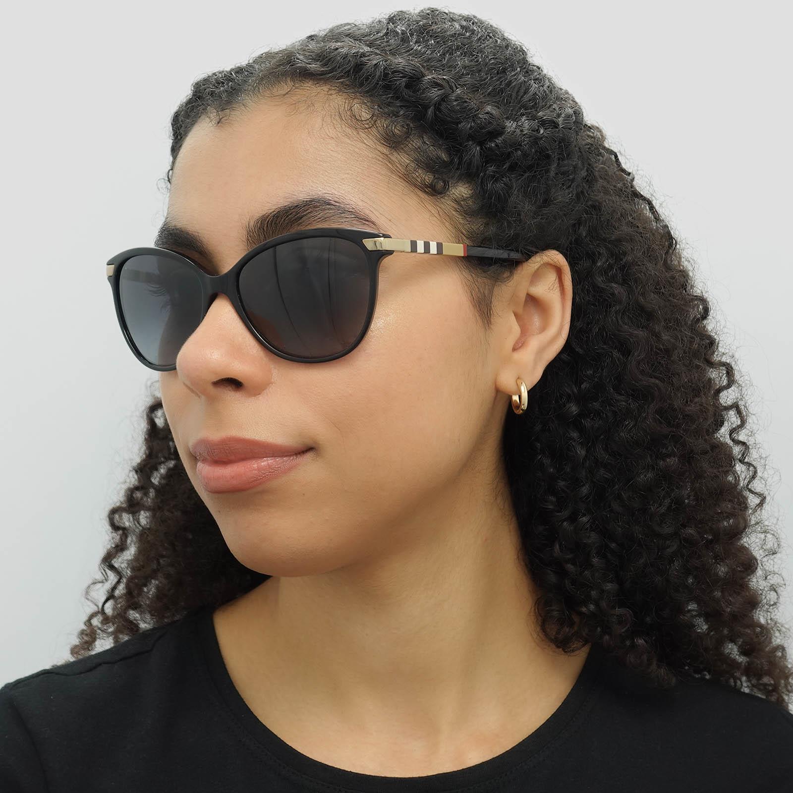 Black Cat Eye Black With Gold Detailing Grey Gradient BE4216 Sunglasses, Image 6 of 7