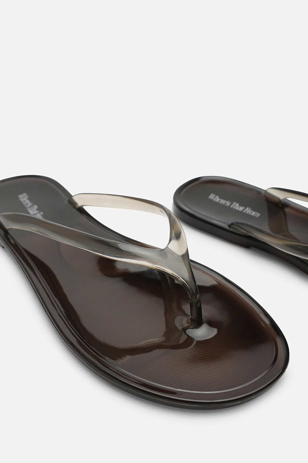 Black Chandler Jelly Thong Flip Flop Sandals, Image 5 of 6