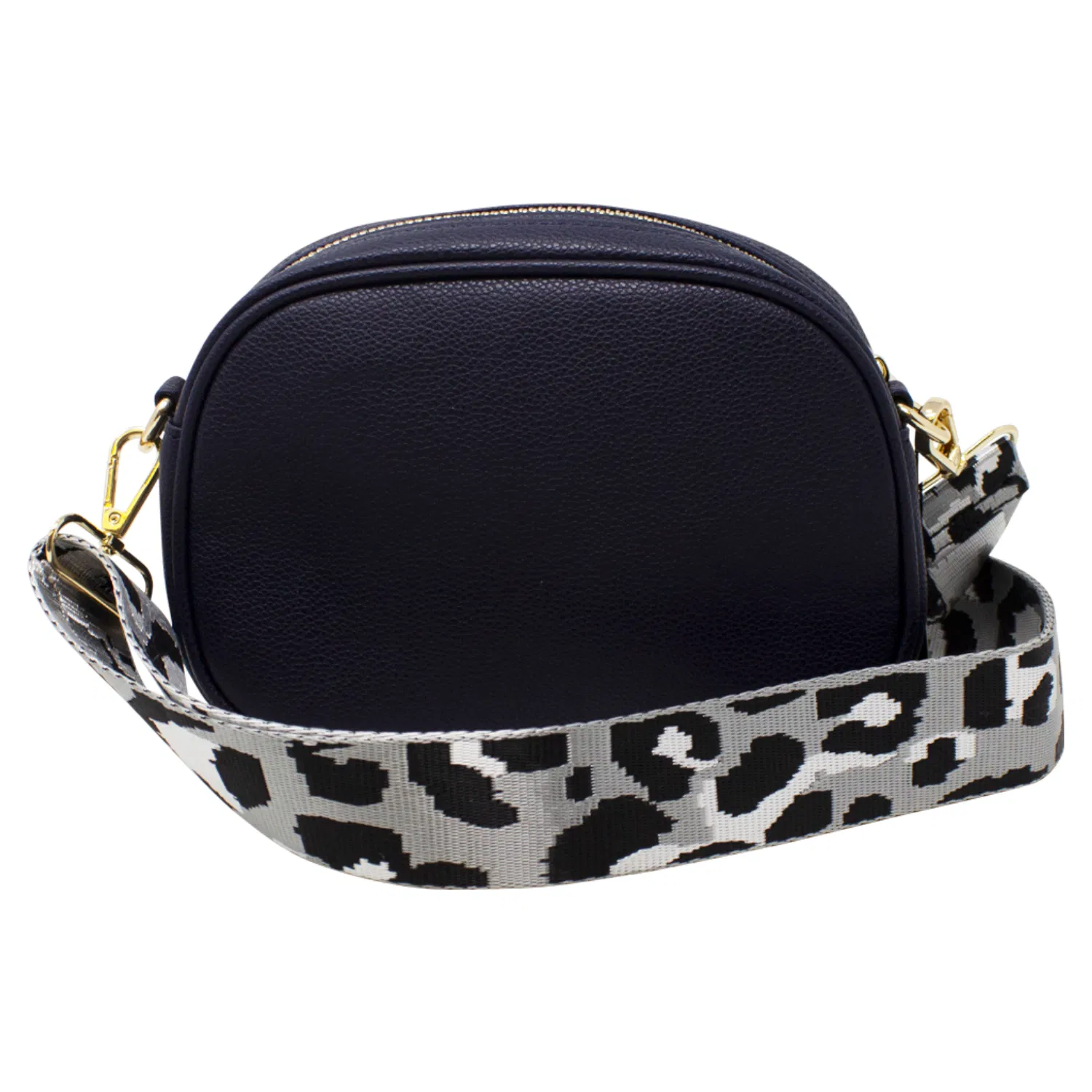 Black Bee Embellished Rounded Crossbody Bag in Black, Image 5 of 5
