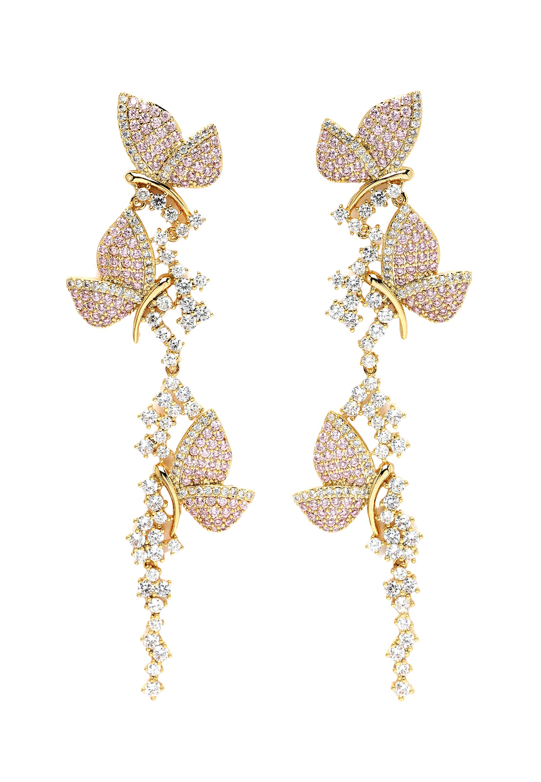 Pink Diva Butterfly Dangle Earrings