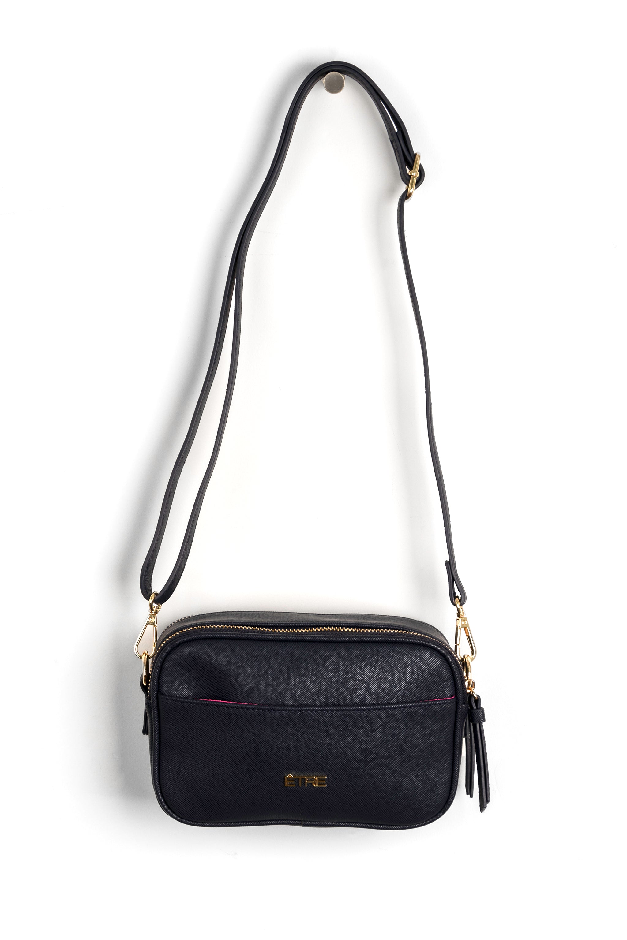 Navy Blue Dual Zipper Crossbody Camera Bag, Image 3 of 3