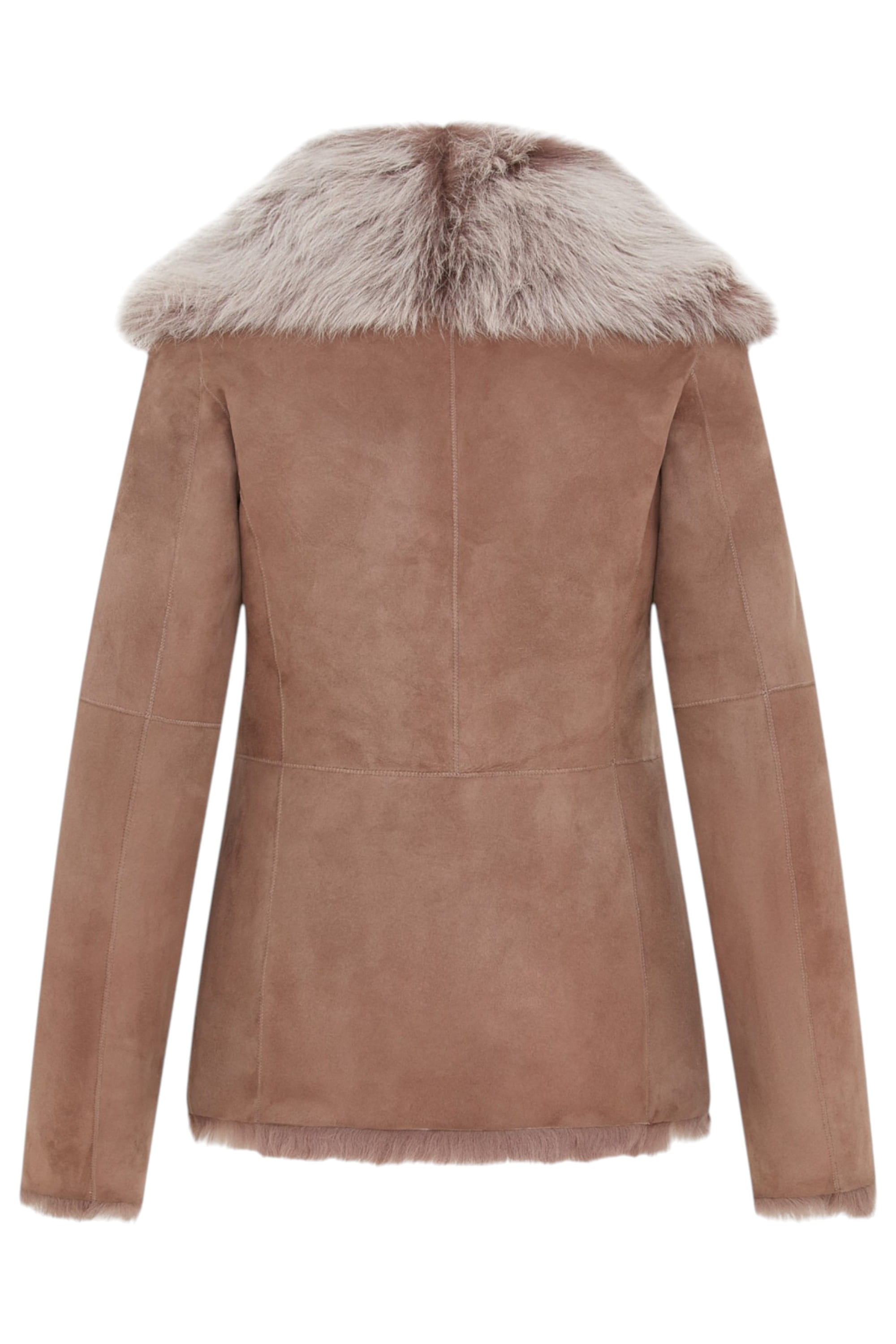 Taupe Sheep Toscana Shearling Leather Jacket, Image 4 of 6