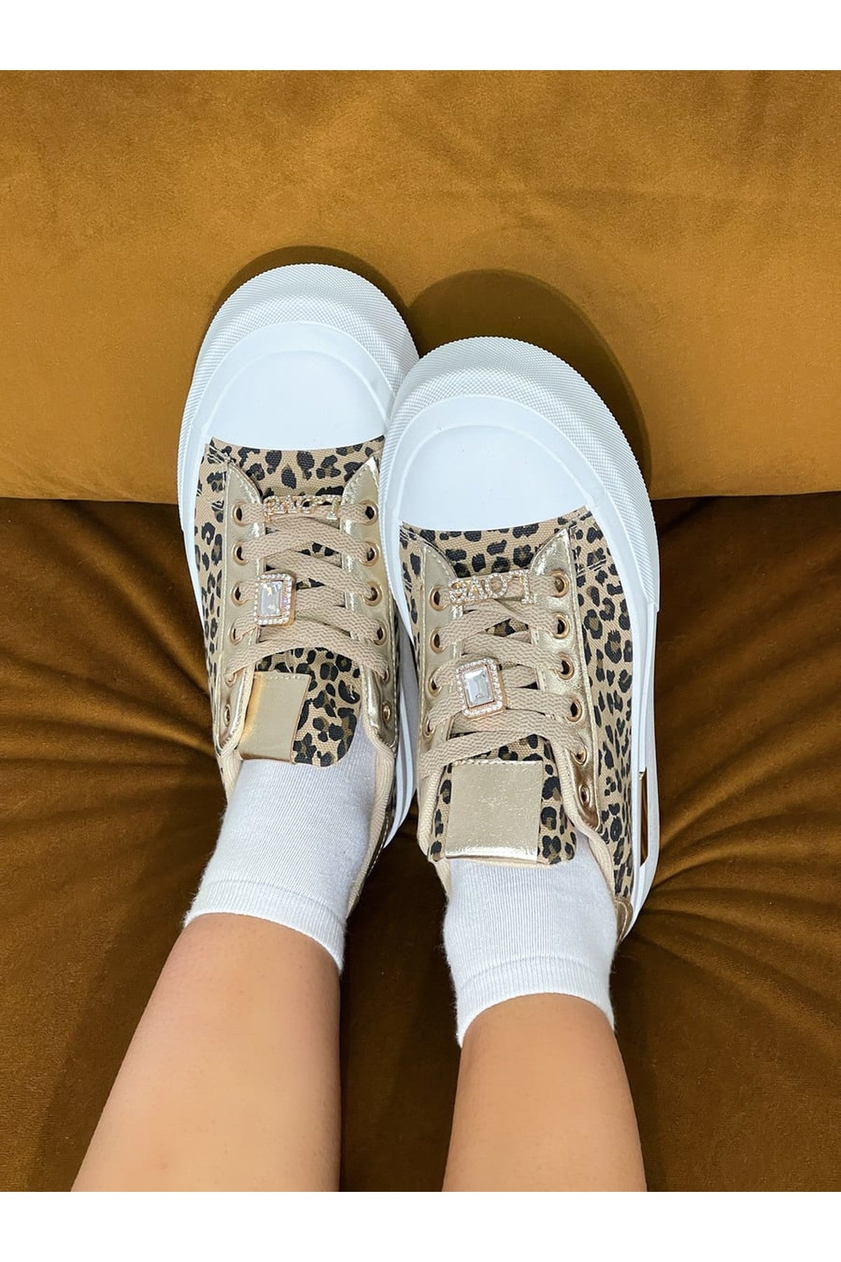 Multi Angelah Lace Up Love Platform Trainers, Image 2 of 5