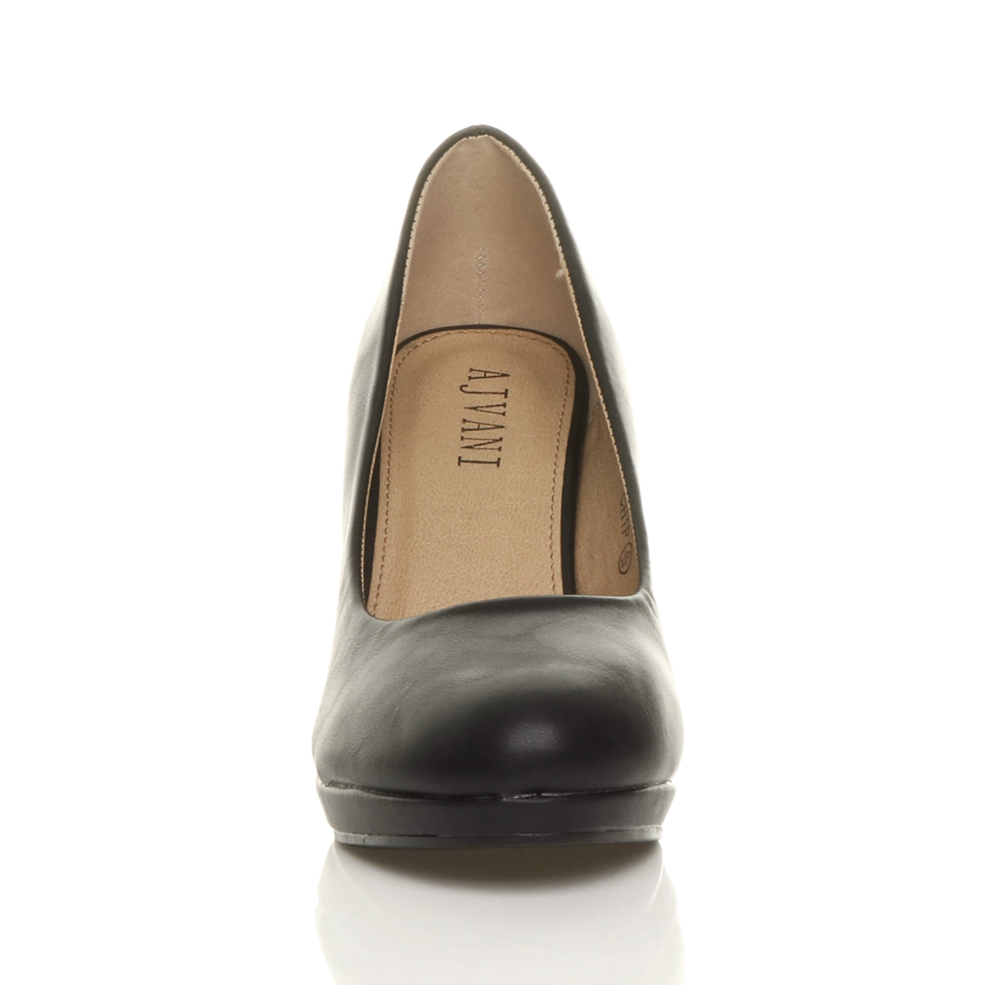 Black AJVANI Black High Heel Court Shoes, Image 6 of 6