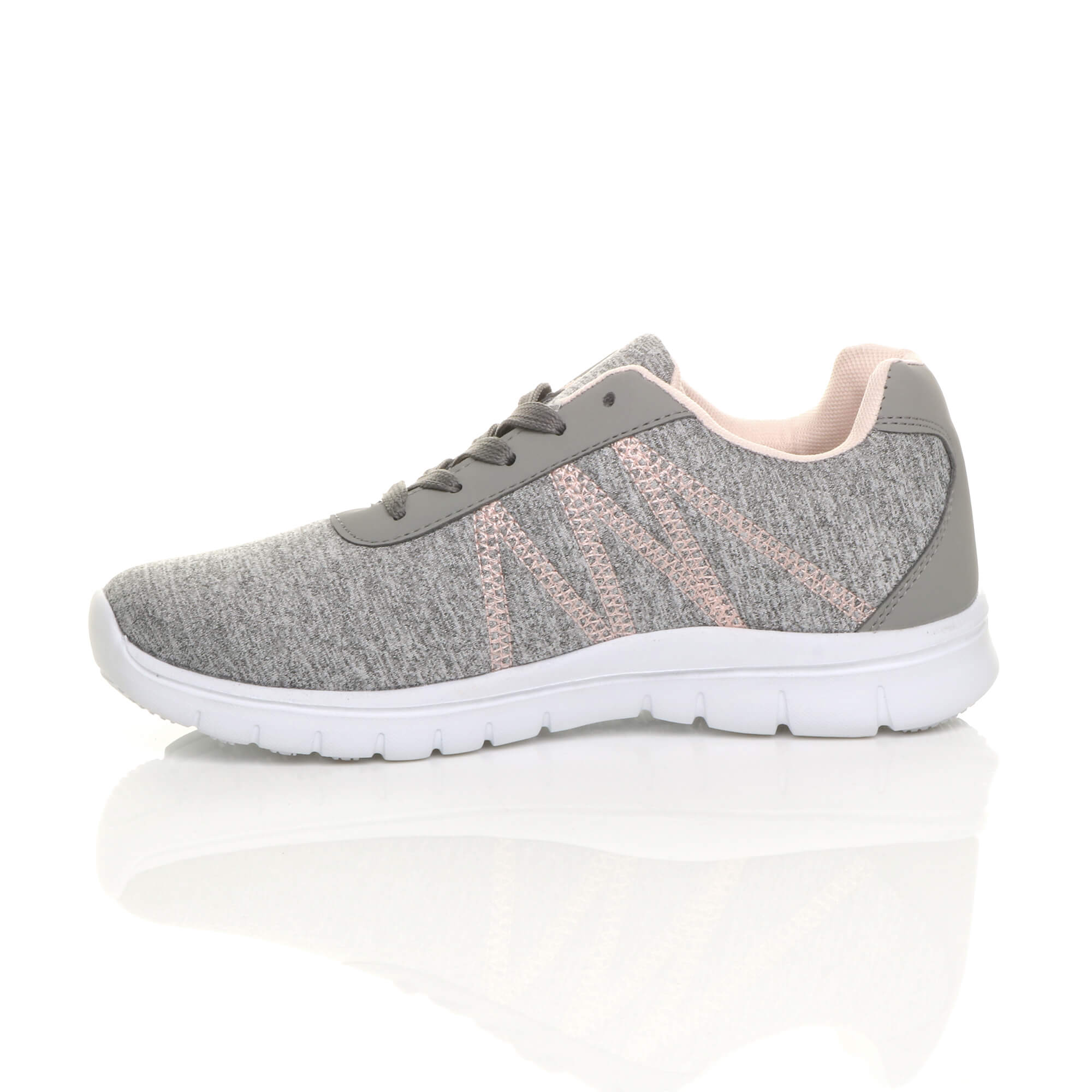 Grey AJVANI Grey Lace Up Memory Foam Trainers, Image 3 of 6