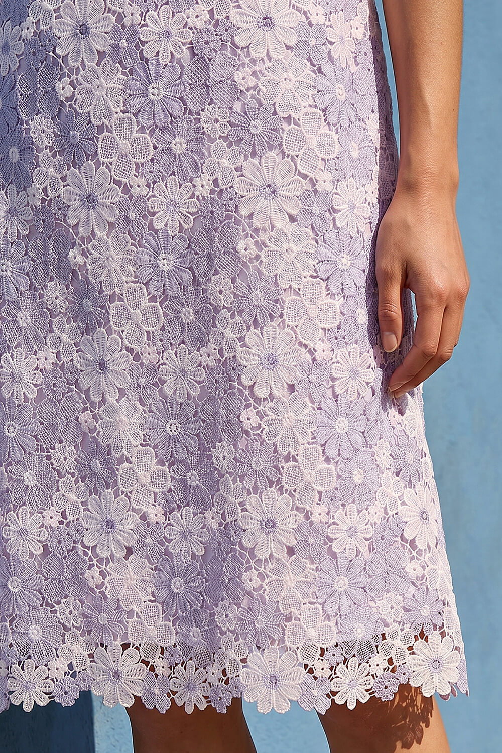 Lilac Petite Floral Lace Shift Dress, Image 5 of 4