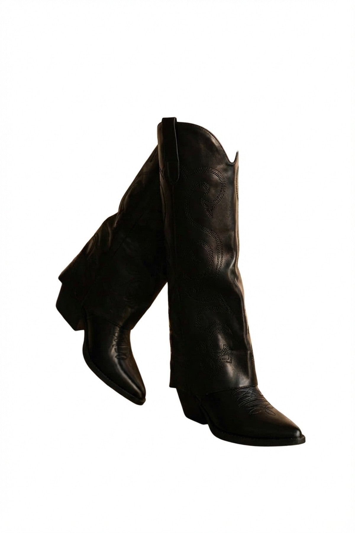 Black iKrush Black Ivy Womens Embroidered Western Cowboy Boots, Image 6 of 7