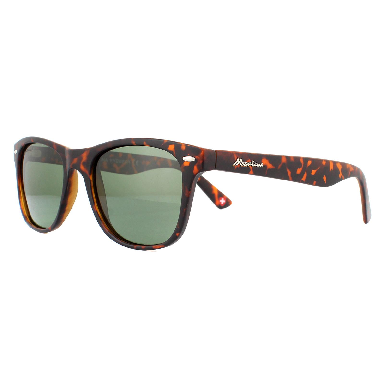 Brown Montana Brown Rectangle Matte Turtle Brown Rubbertouch G15 Green Polarized Sunglasses, Image 2 of 4