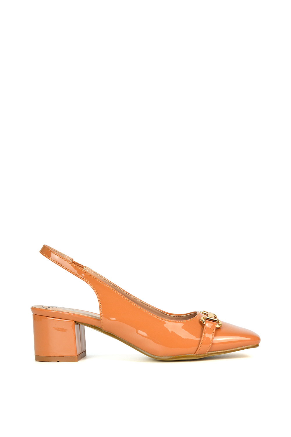 Black 'Selena' Slingback Mid Heels With Square Toe