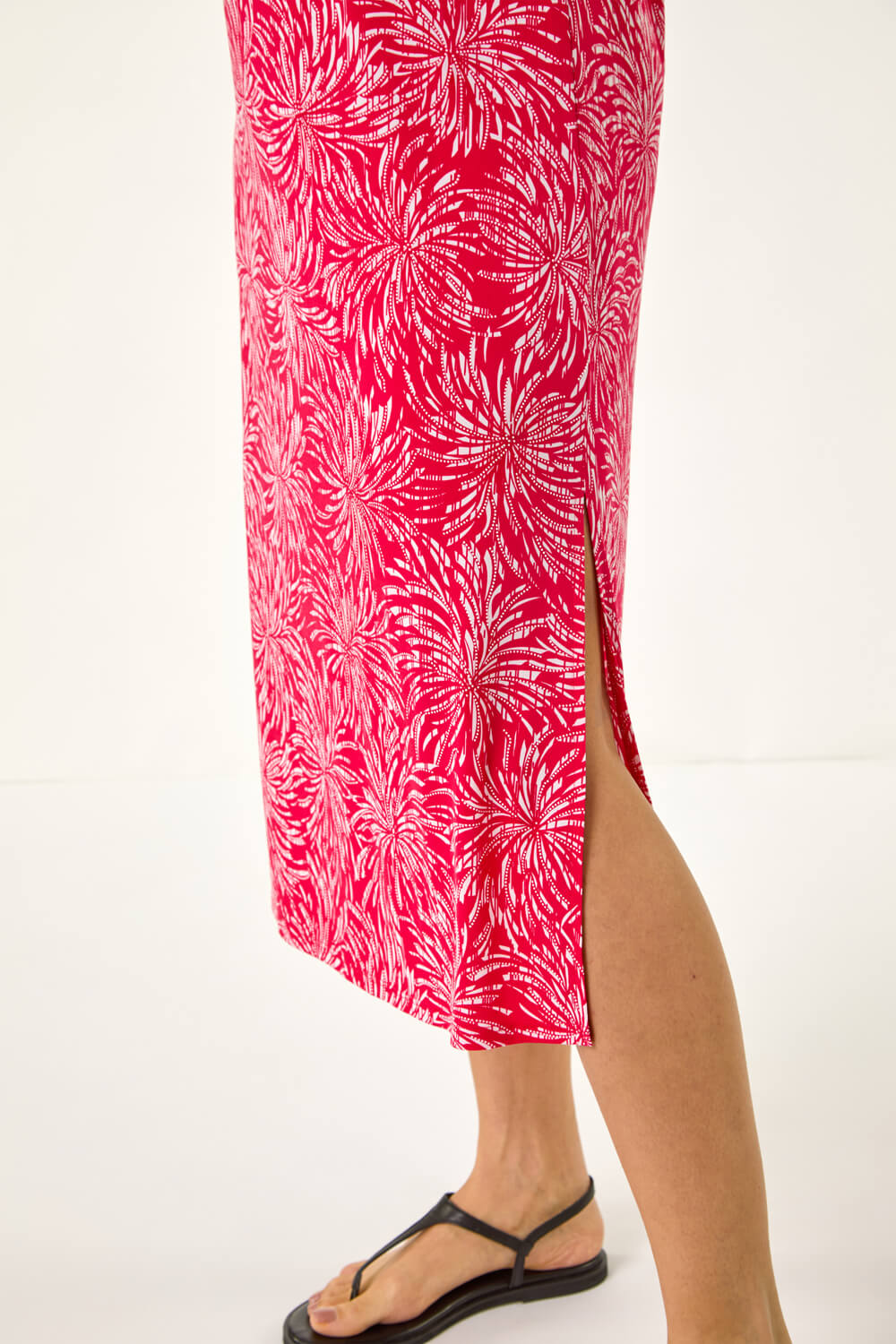 CORAL Abstract Print A-Line Midi Dress, Image 6 of 5