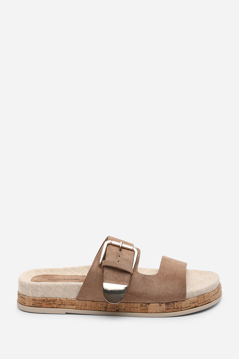 Camel Avenue Buckle Footbed Suede Sandal, Image 2 of 6