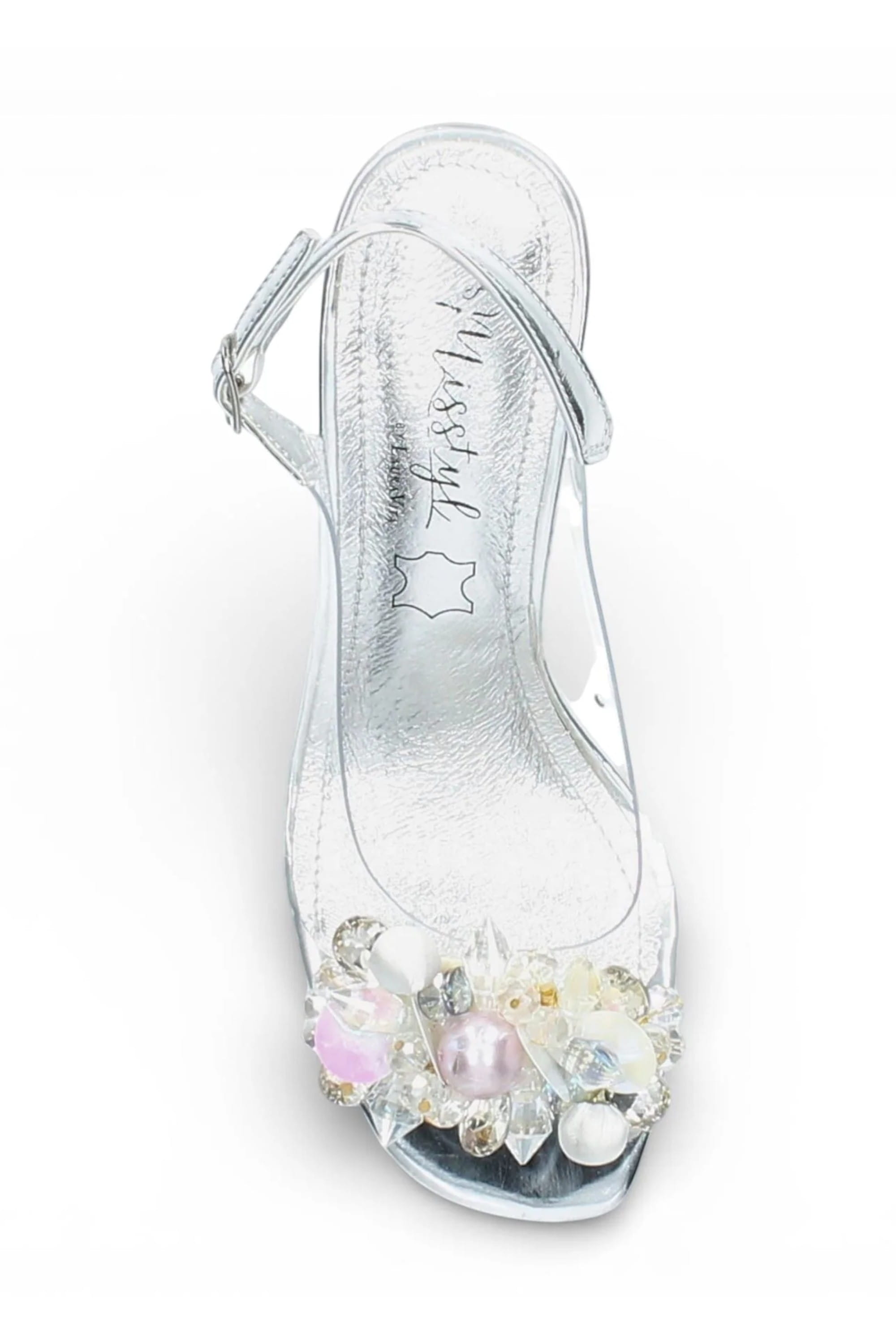 Silver Womens Block Heel Sandals - Marlene 12, Image 7 of 7