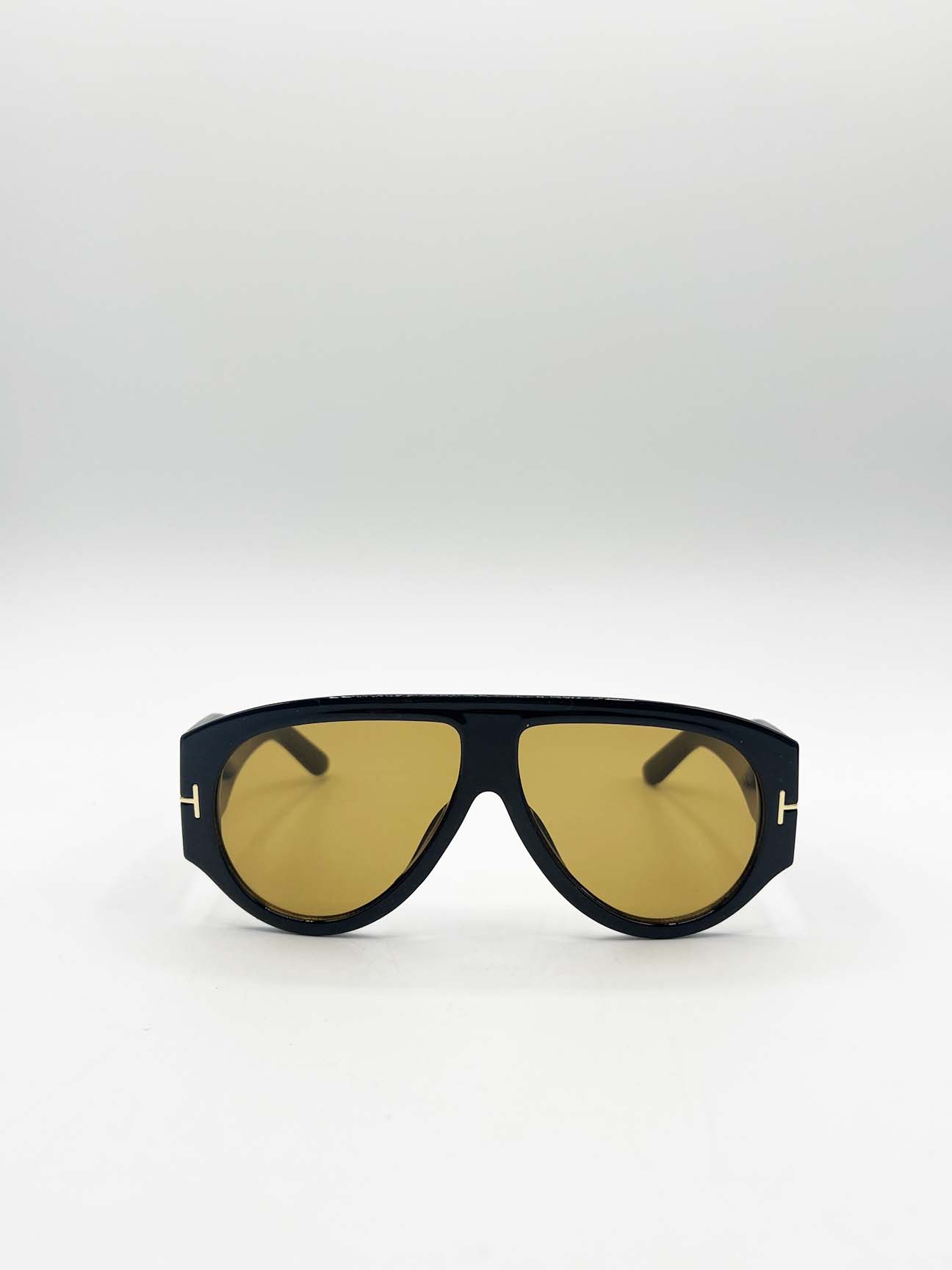 Orange Oversized Rounded Sunglasses, Image 4 of 6