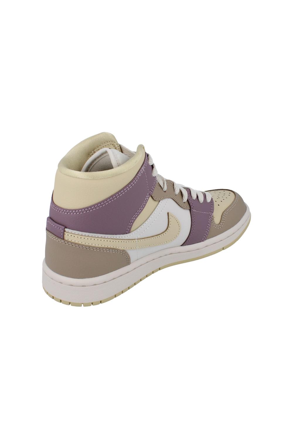 White Air Jordan 1 Mid Trainers, Image 4 of 6