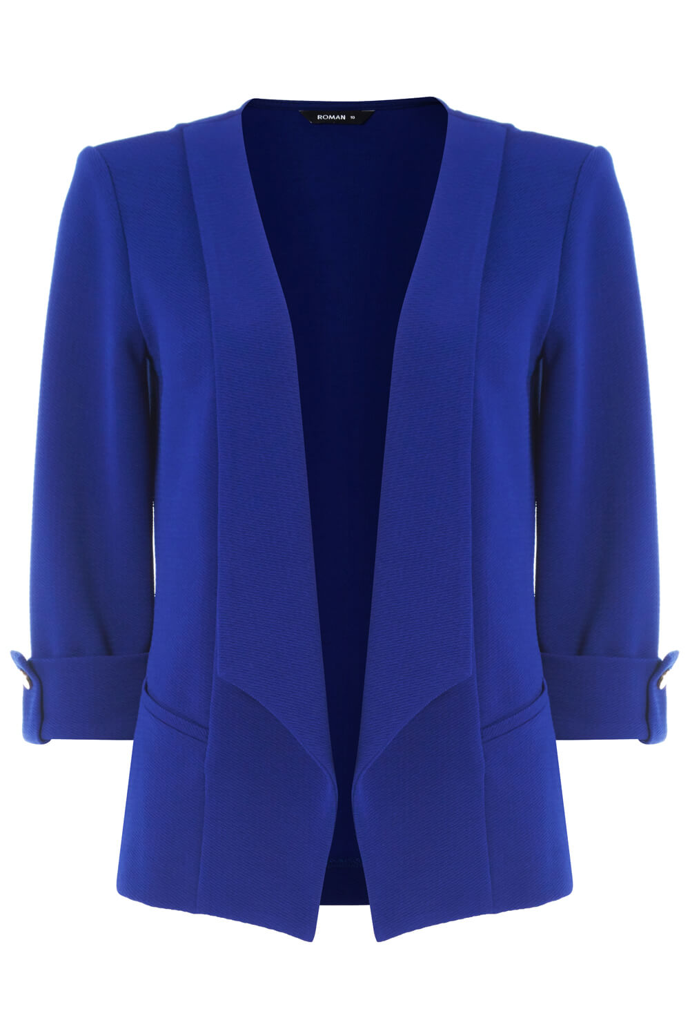 Royal Blue 3/4 Sleeve Waterfall Jacket , Image 6 of 5