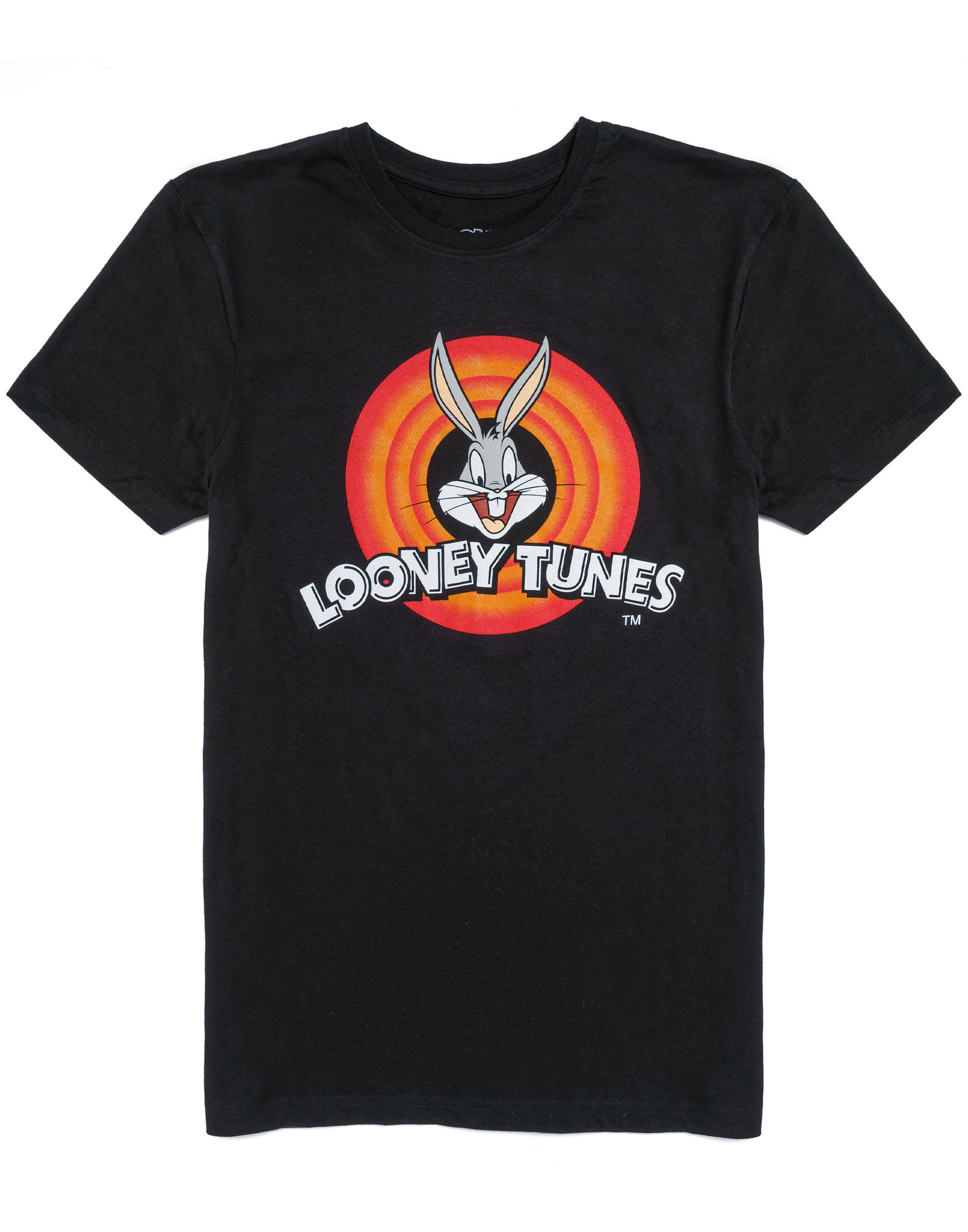 Black Looney Tunes Bugs Bunny Women's Black T-shirt, Image 2 of 5